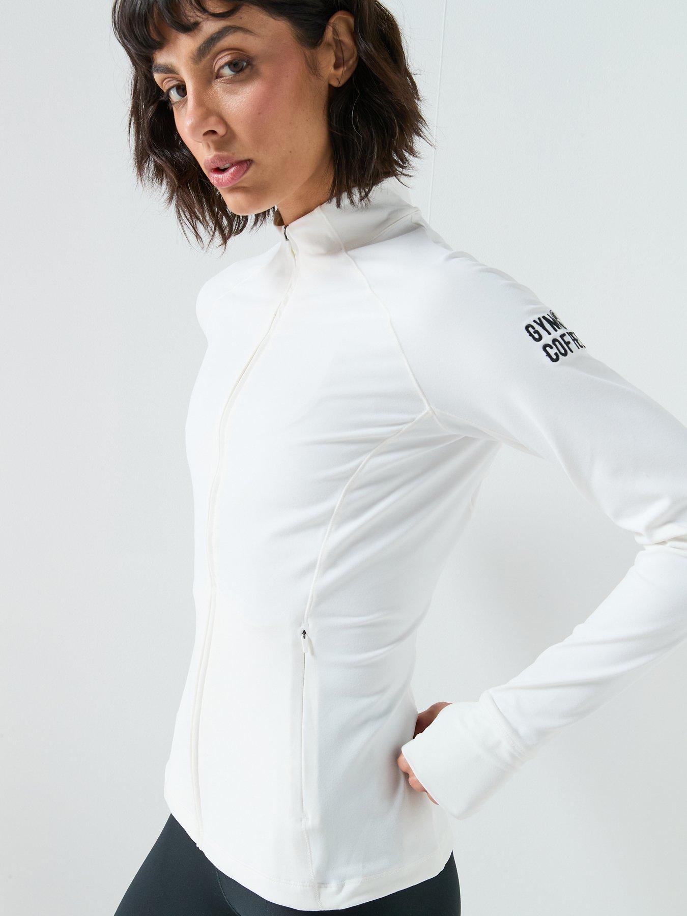  image of gym-coffee-womens-training-relentless-full-zip-white