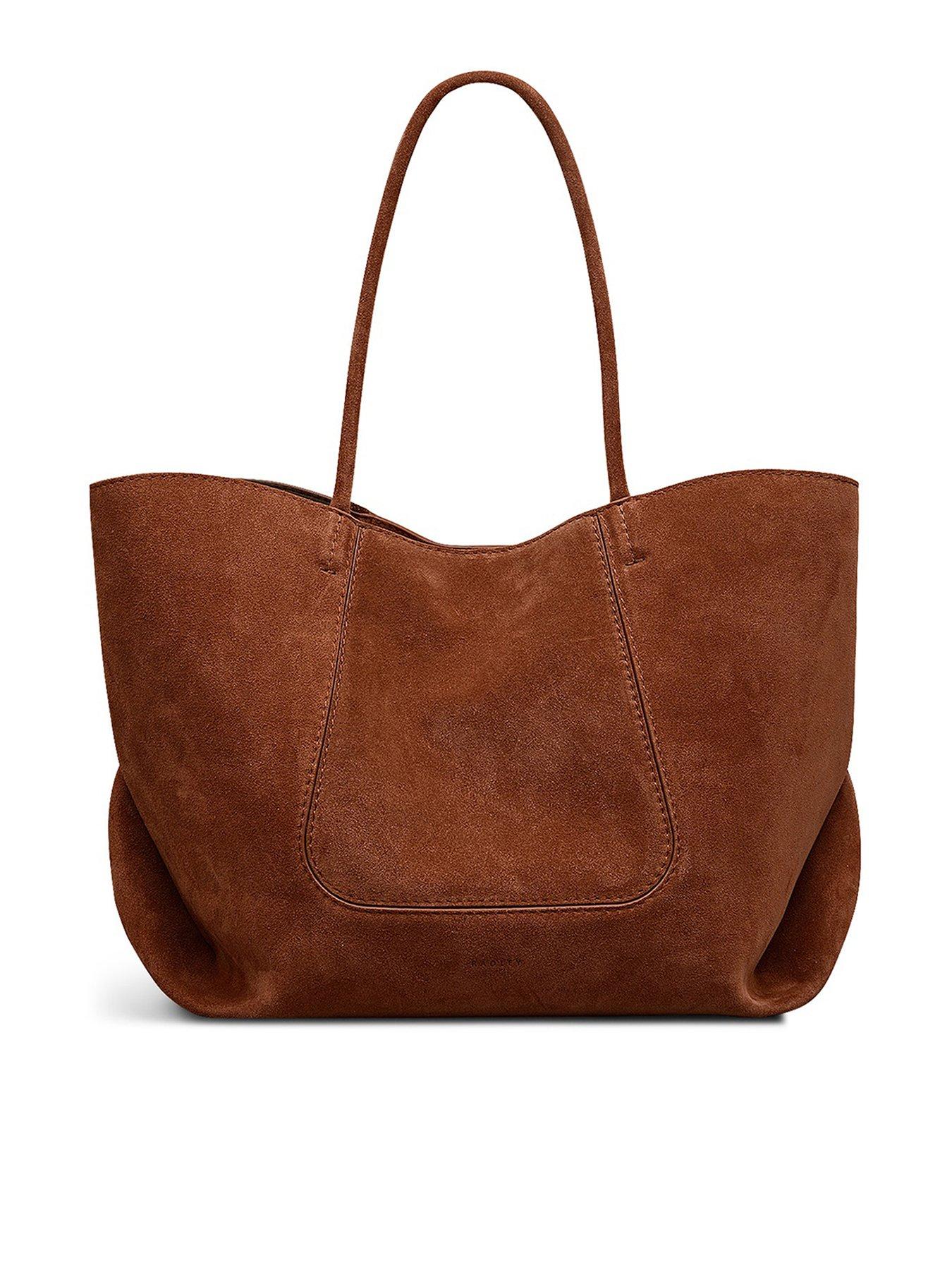 Radley The Compton - Suede Medium Ziptop Shoulder Russet