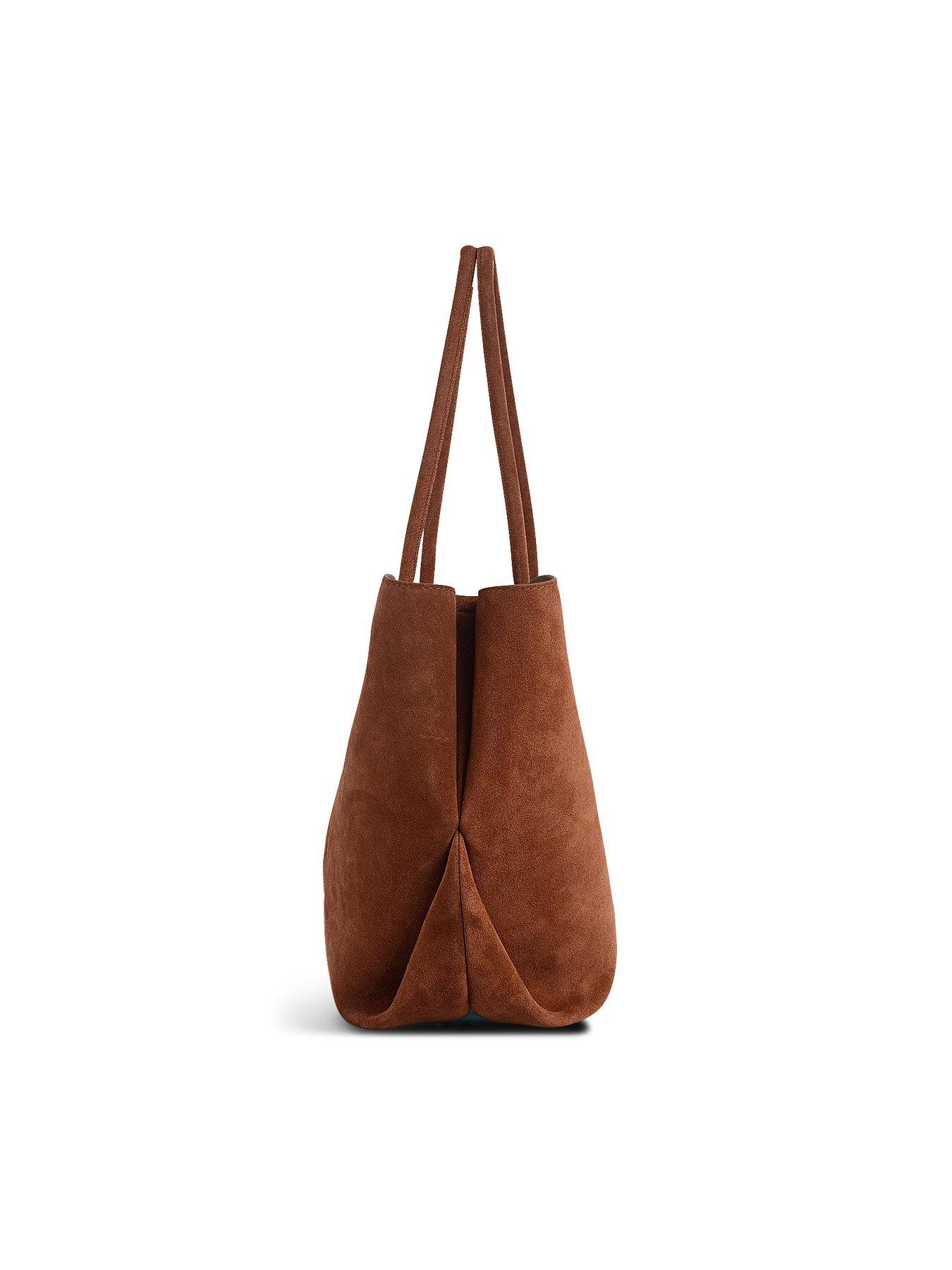 Image 5 of 6 of Radley The Compton - Suede Medium Ziptop Shoulder Russet