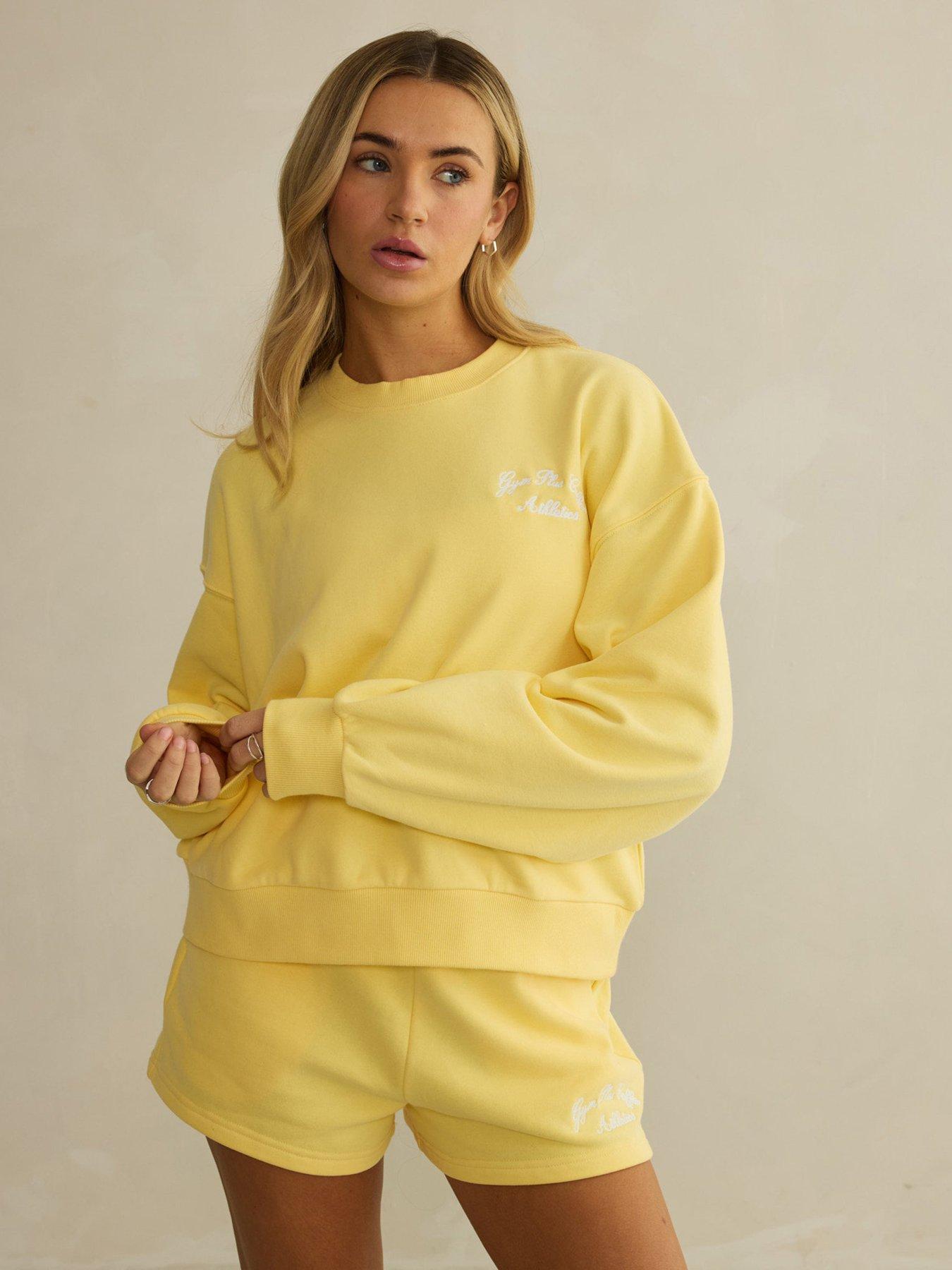 Gym + Coffee Womens Training Urban Crewneck - Yellow