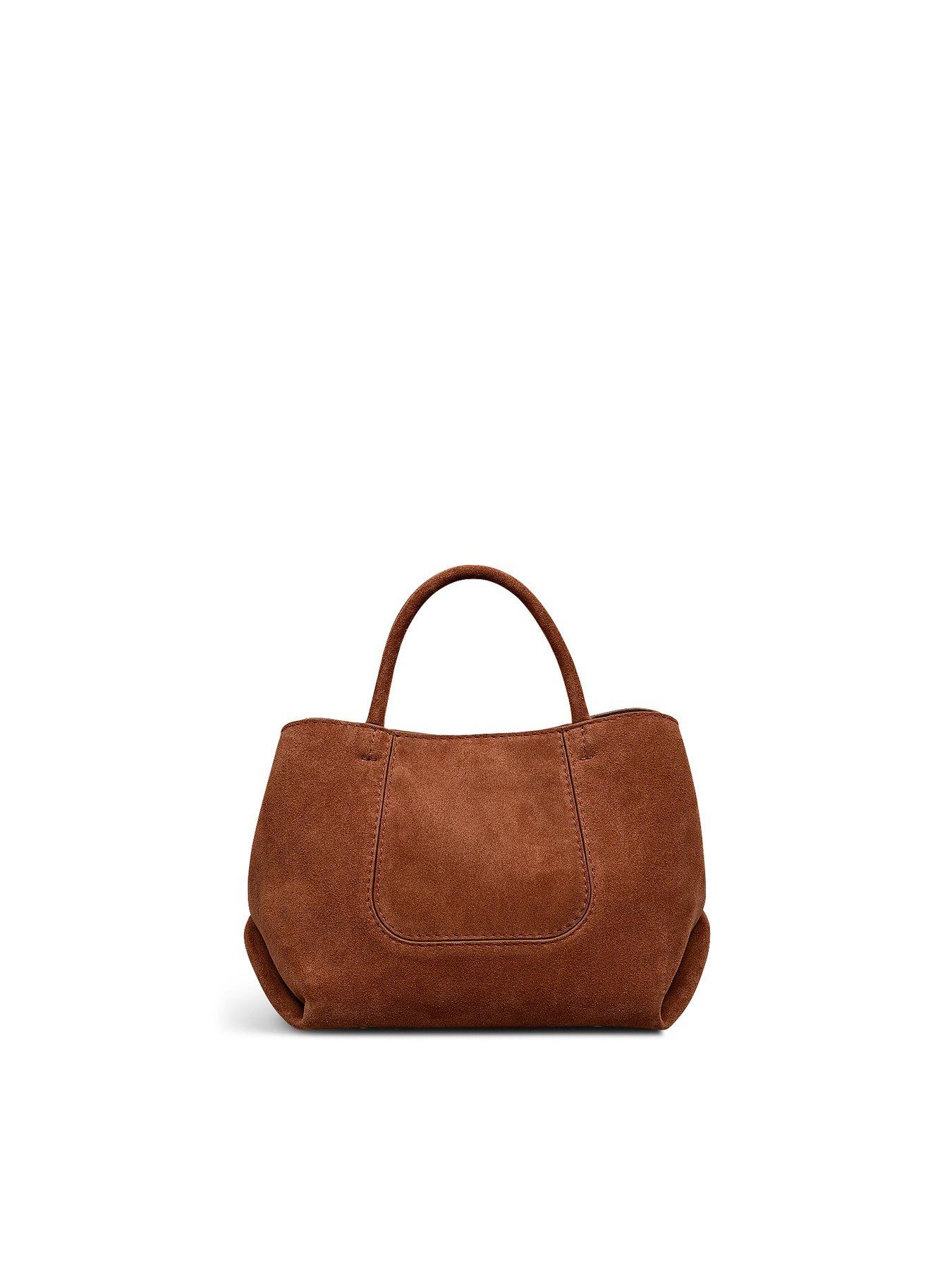  image of radley-the-compton-suede-small-ziptop-grab-russet