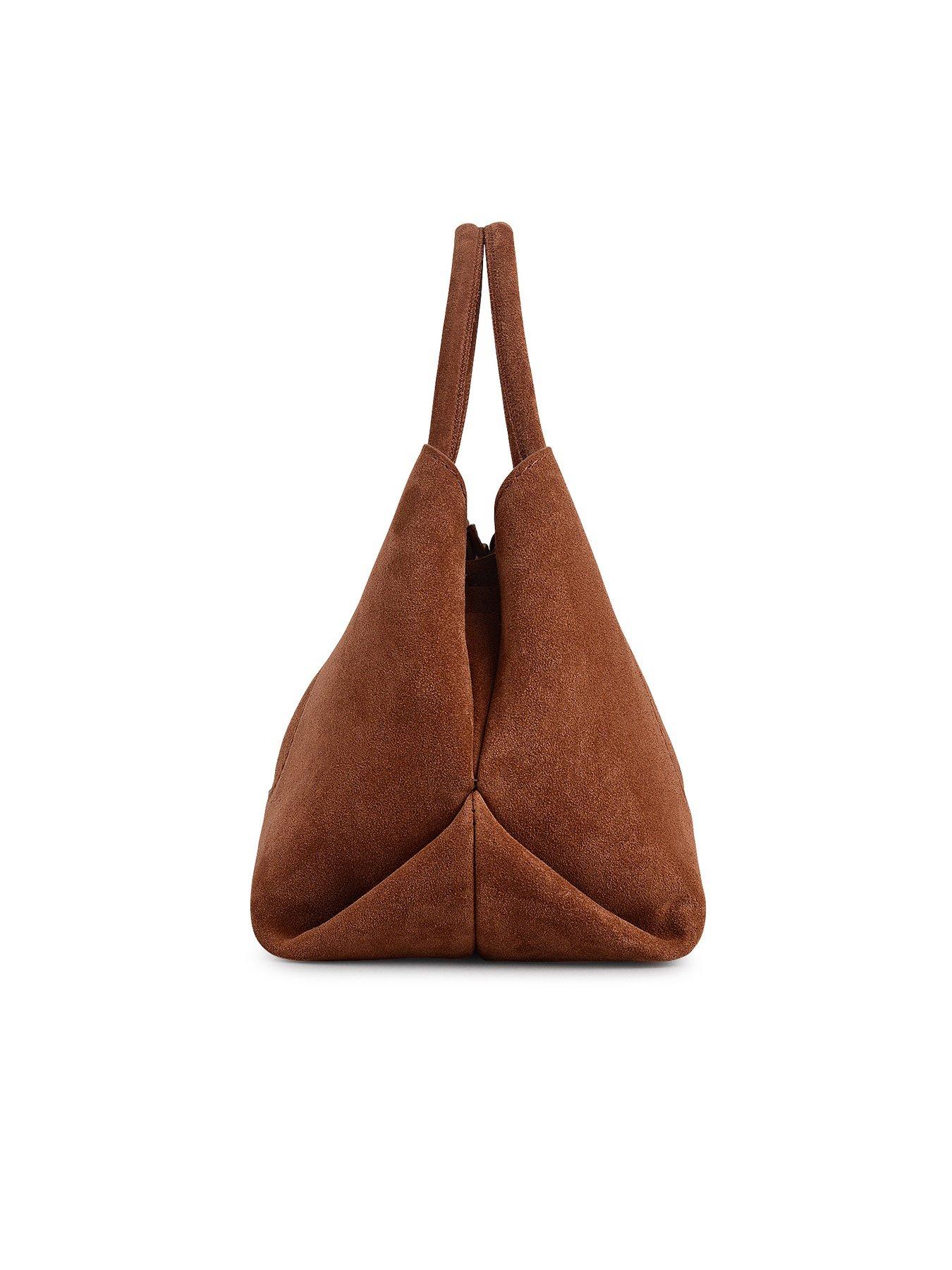  image of radley-the-compton-suede-small-ziptop-grab-russet