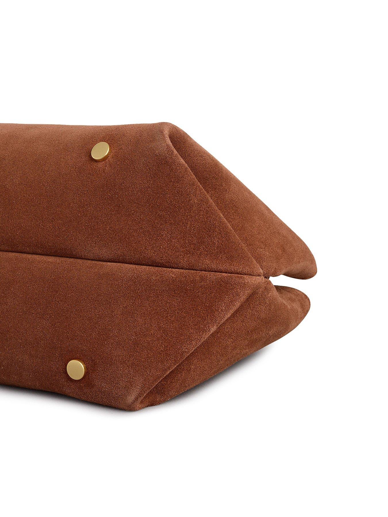  image of radley-the-compton-suede-small-ziptop-grab-russet