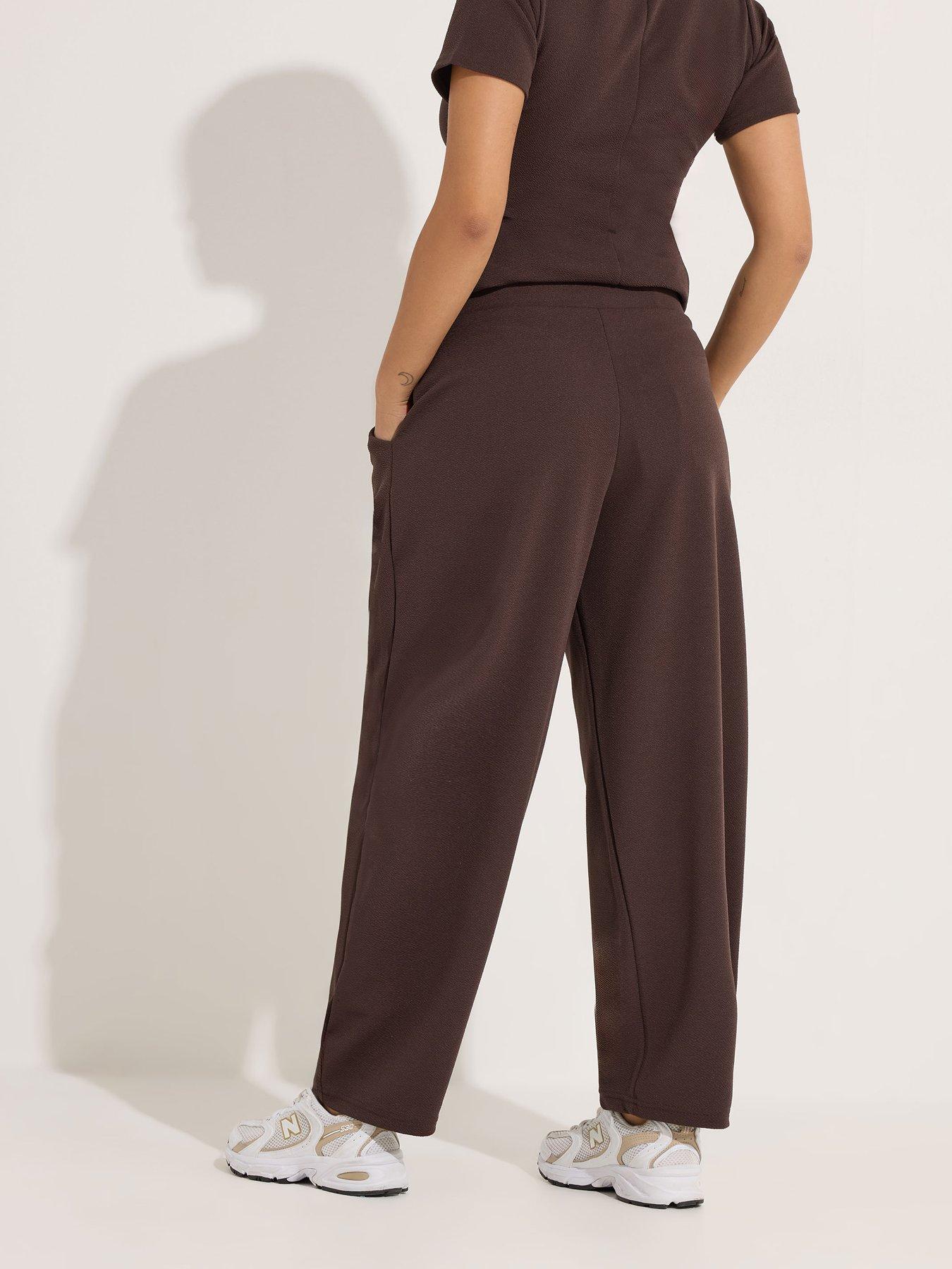 stillFront image of pixiegirl-petite-barrel-trousers-brown