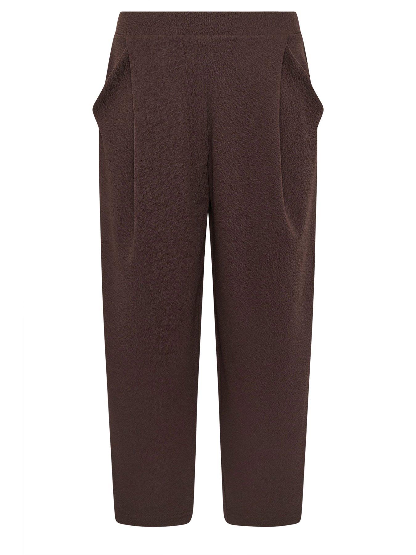  image of pixiegirl-petite-barrel-trousers-brown