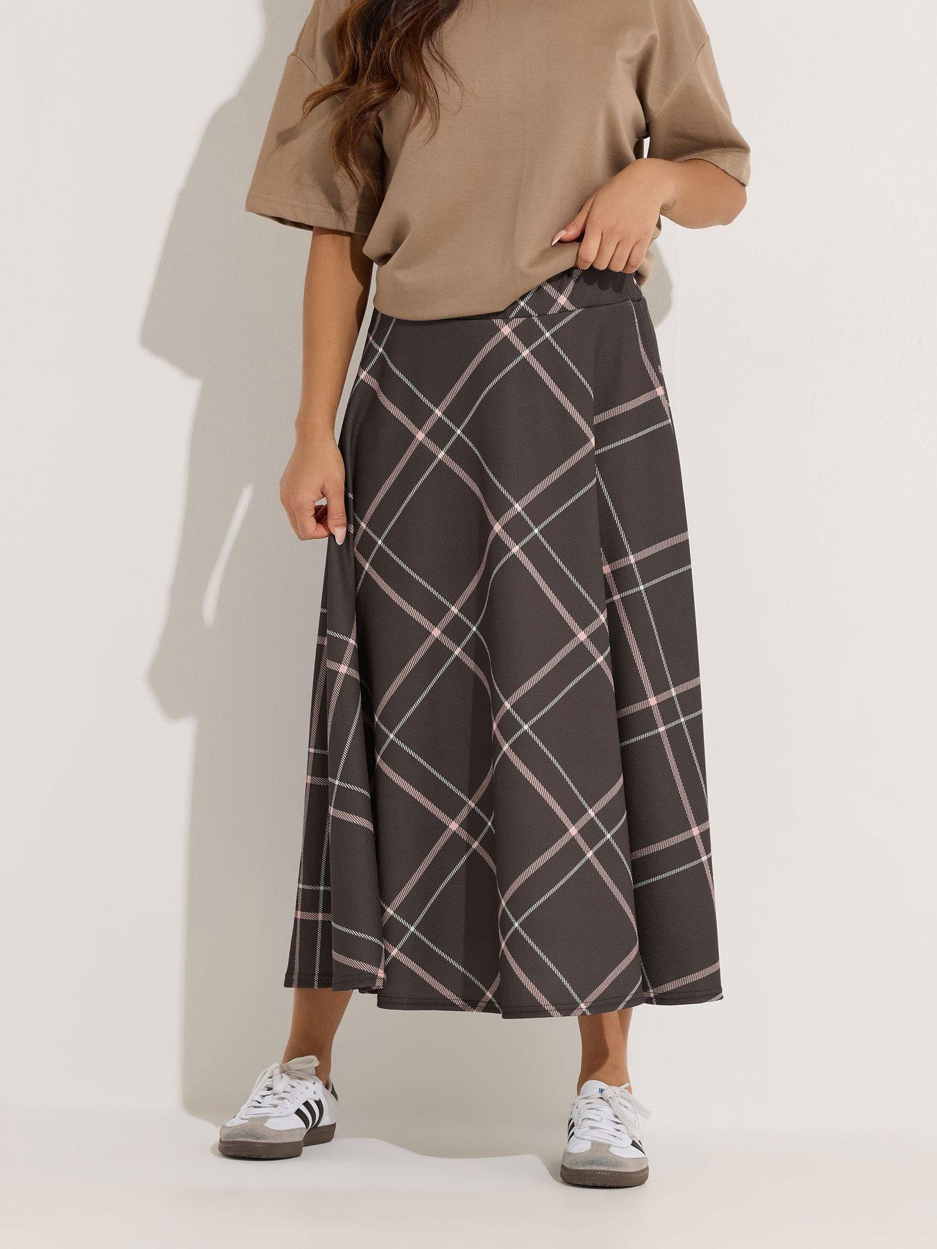 PixieGirl Petite Check Midaxi Skirt