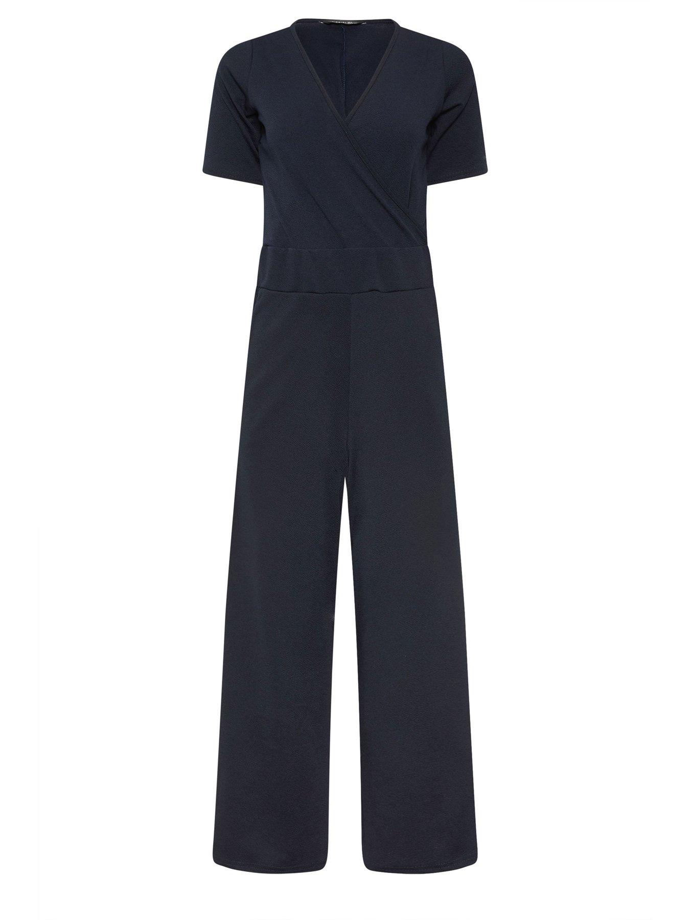 Image 5 of 5 of PixieGirl Petite Short Sleeve Wide Leg Jumpsuit - Blue