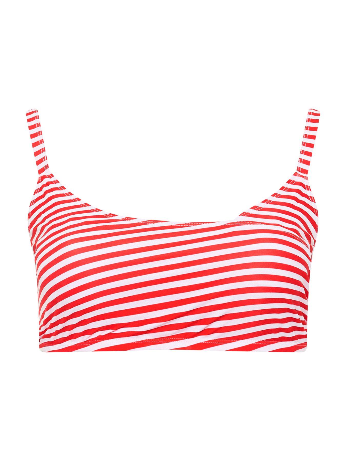  image of yours-curve-striped-bikini-twist-top-red