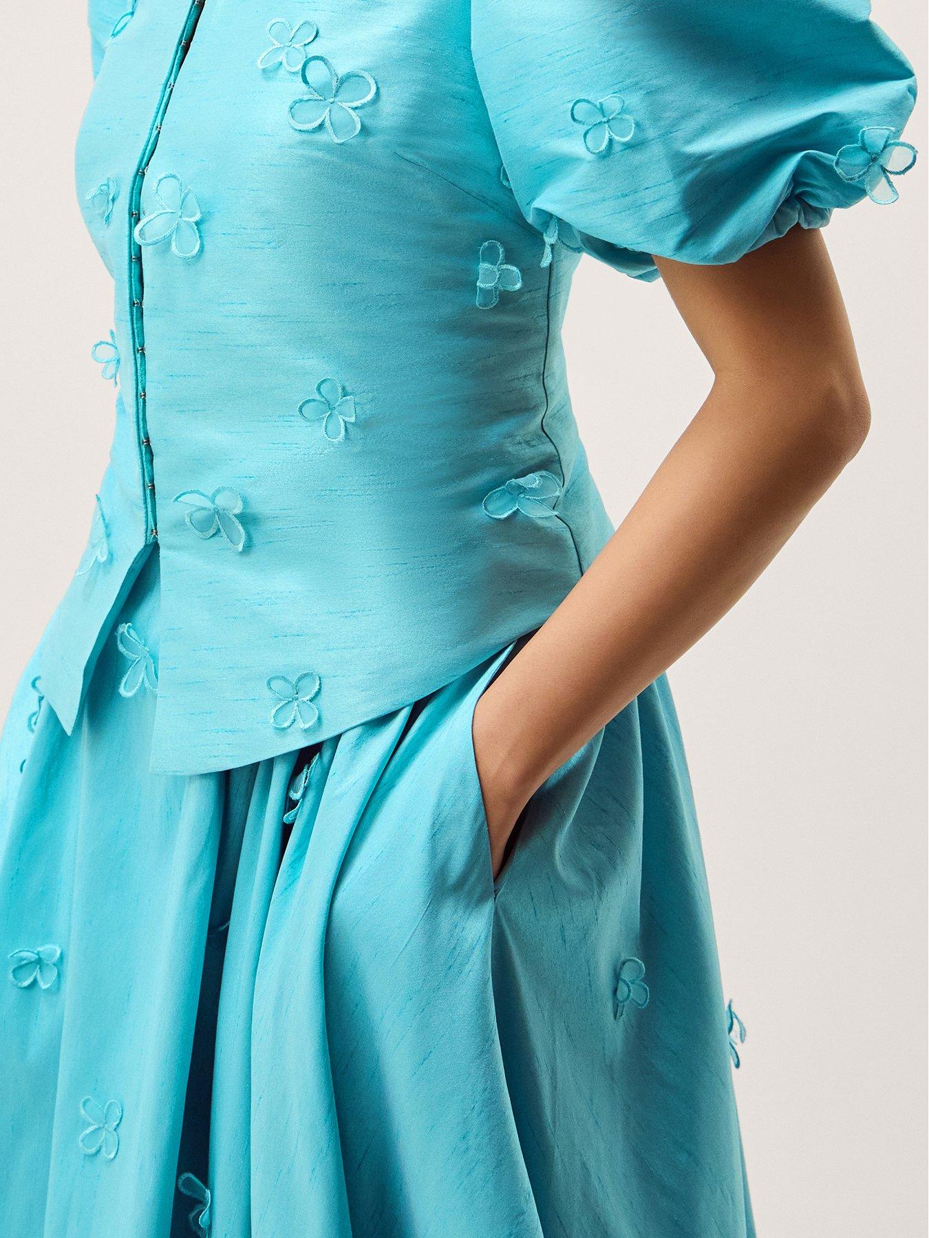 Image 4 of 5 of Monsoon Odette 3D Dress - Blue