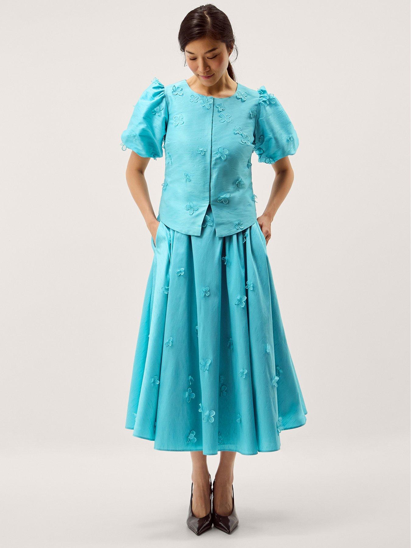  image of monsoon-odette-peplum-jacket-blue