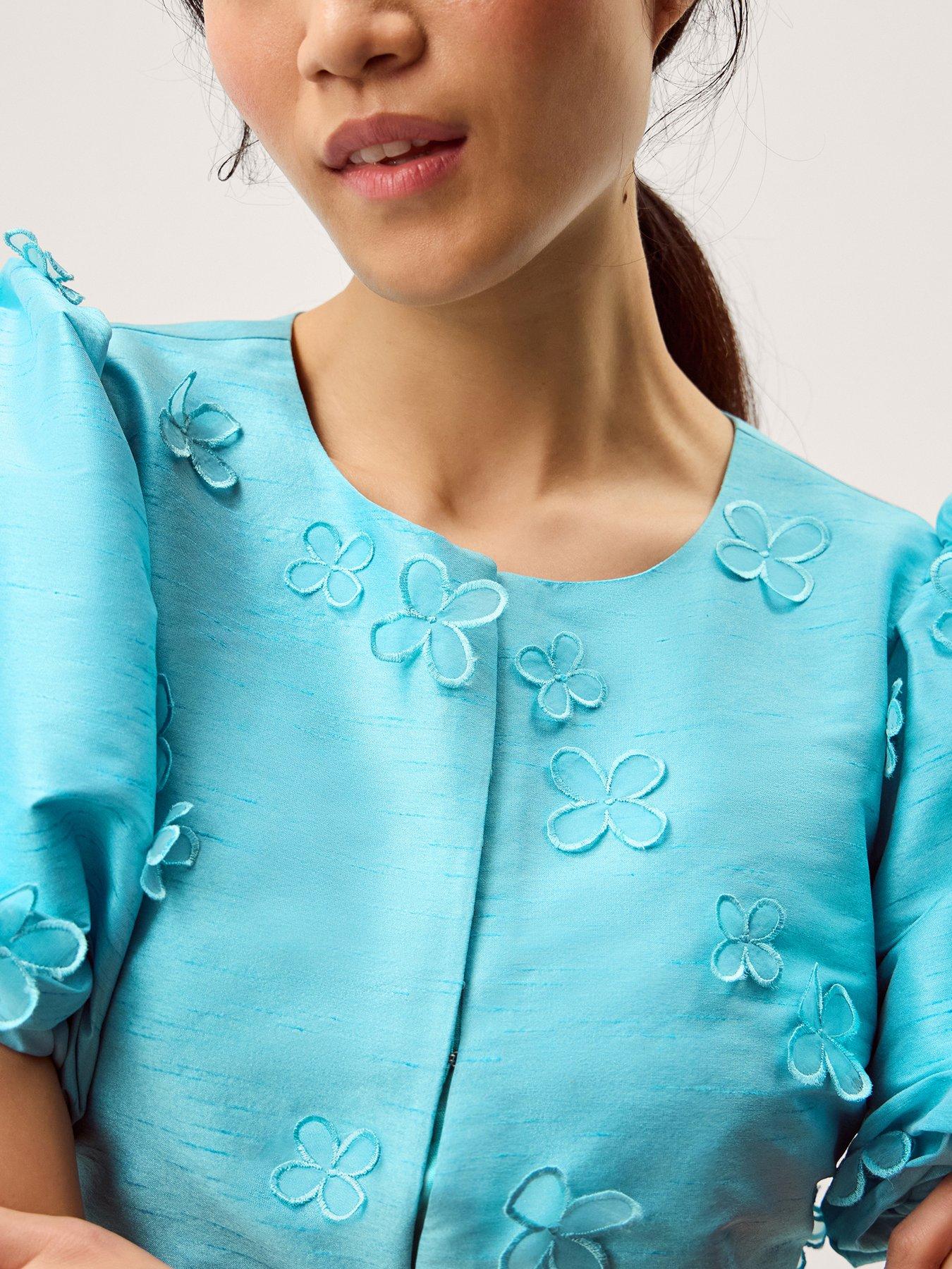  image of monsoon-odette-peplum-jacket-blue