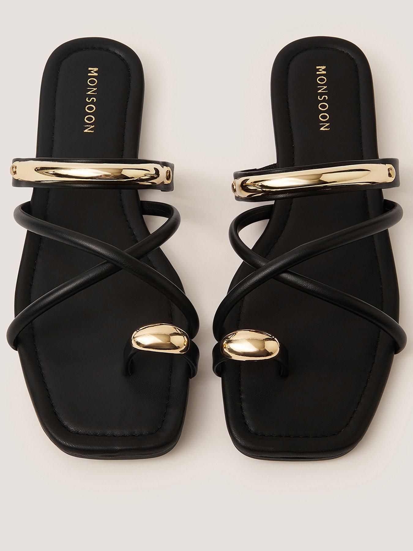  image of monsoon-gold-trim-sandal
