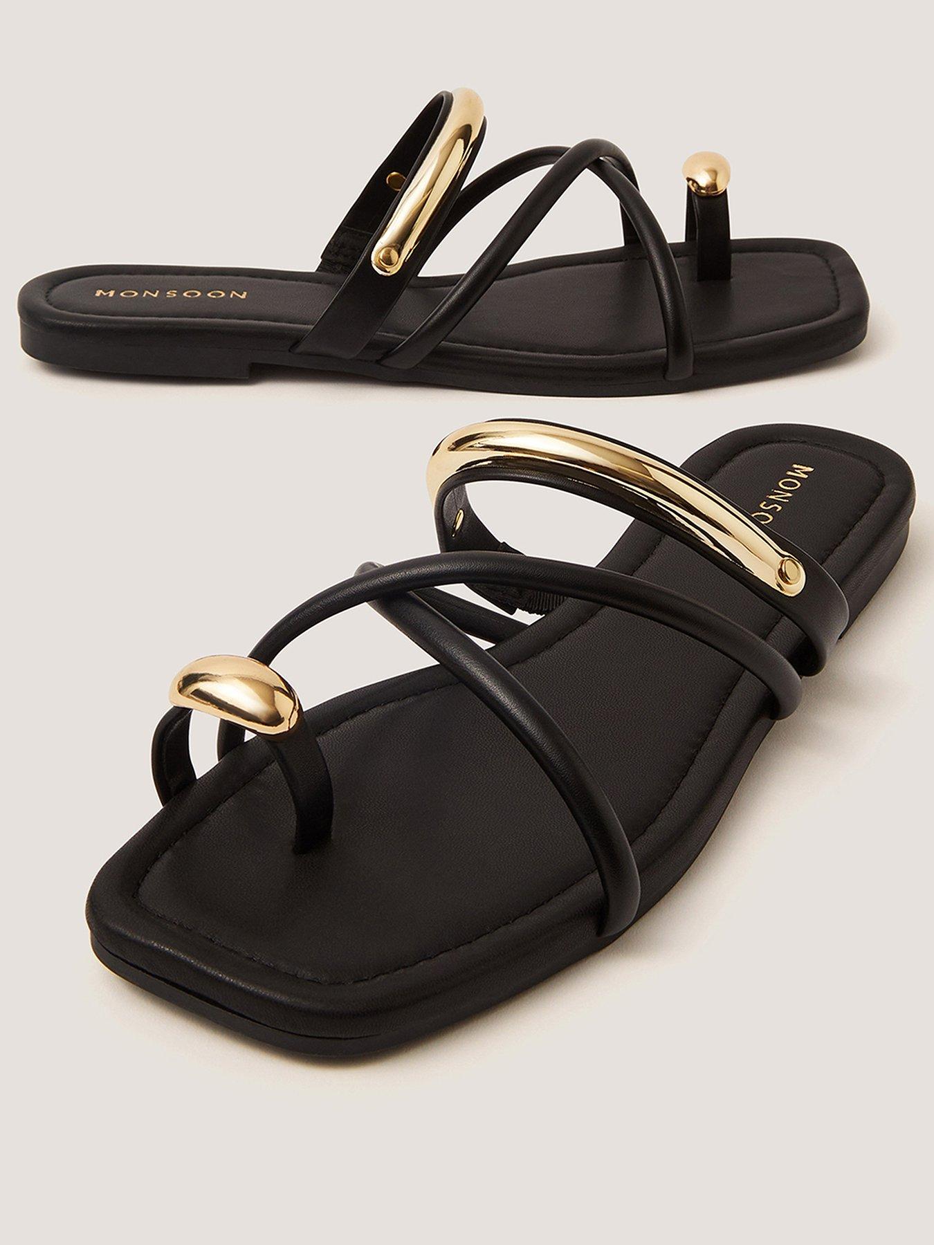  image of monsoon-gold-trim-sandal