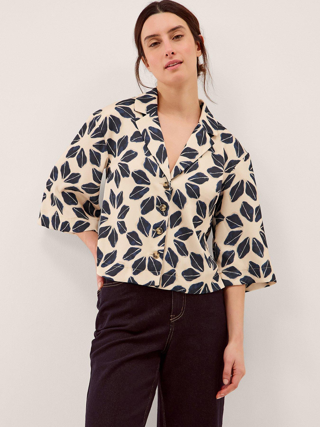 Monsoon Ellison Print Top - Blue