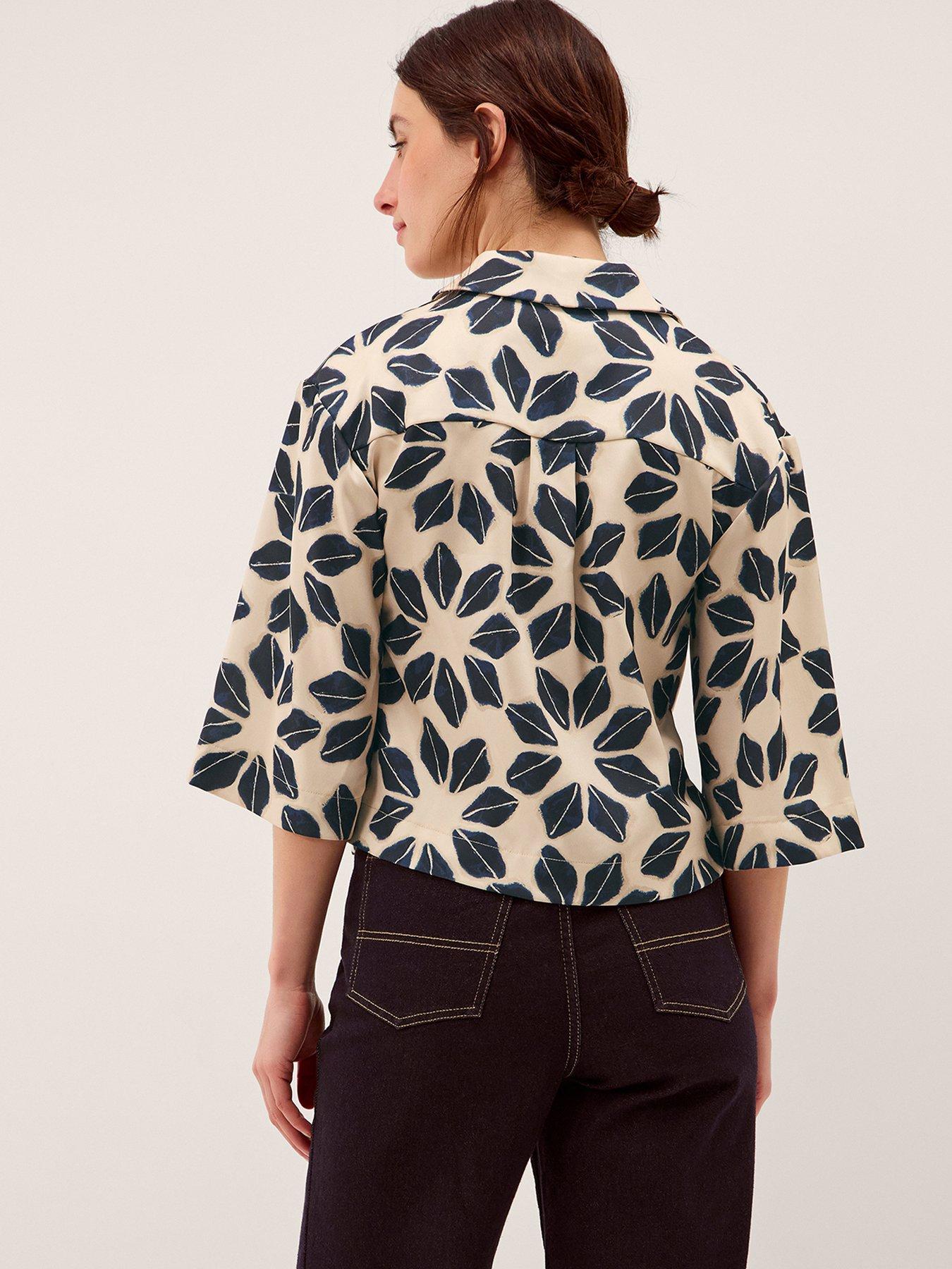 stillFront image of monsoon-ellison-print-top-blue
