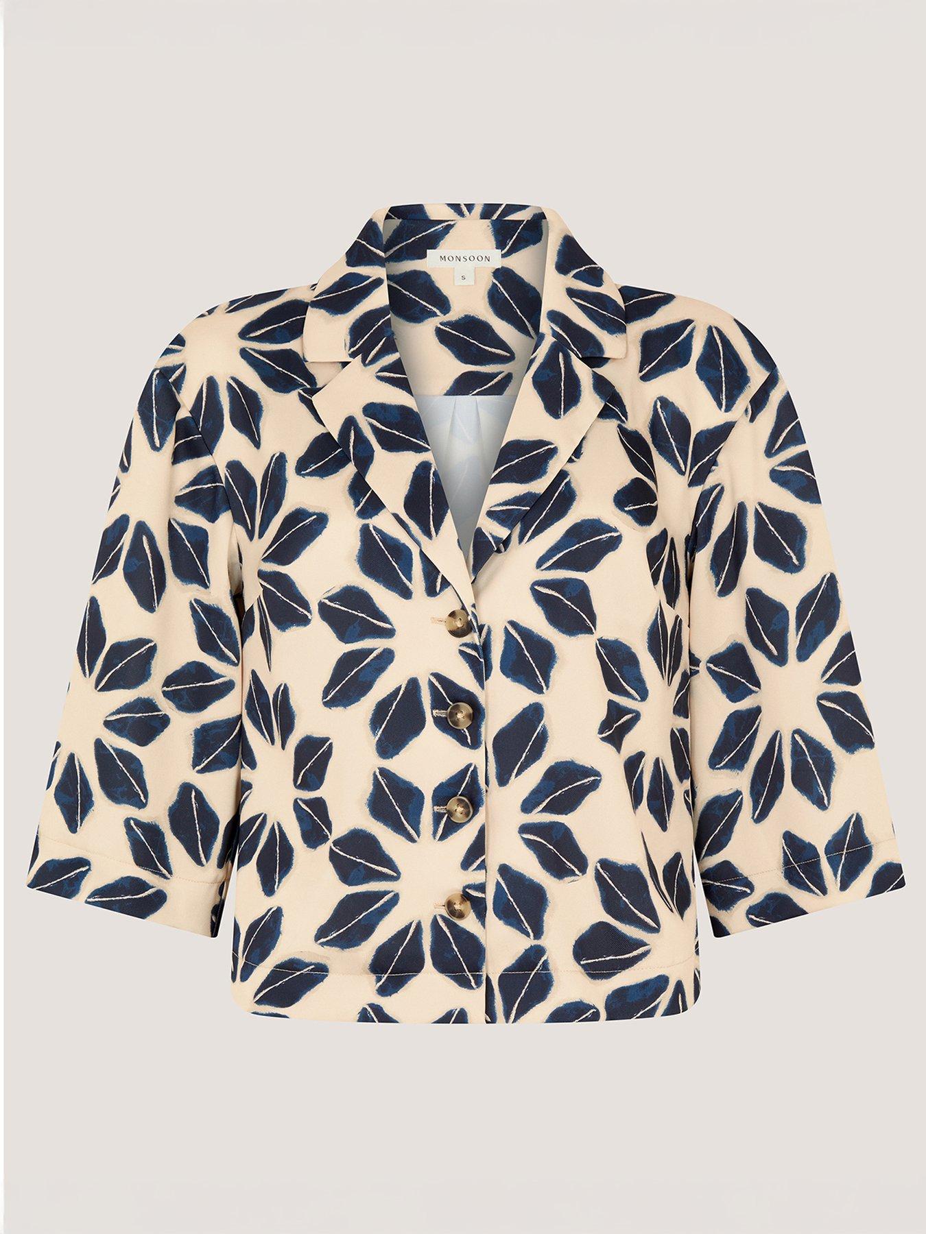  image of monsoon-ellison-print-top-blue