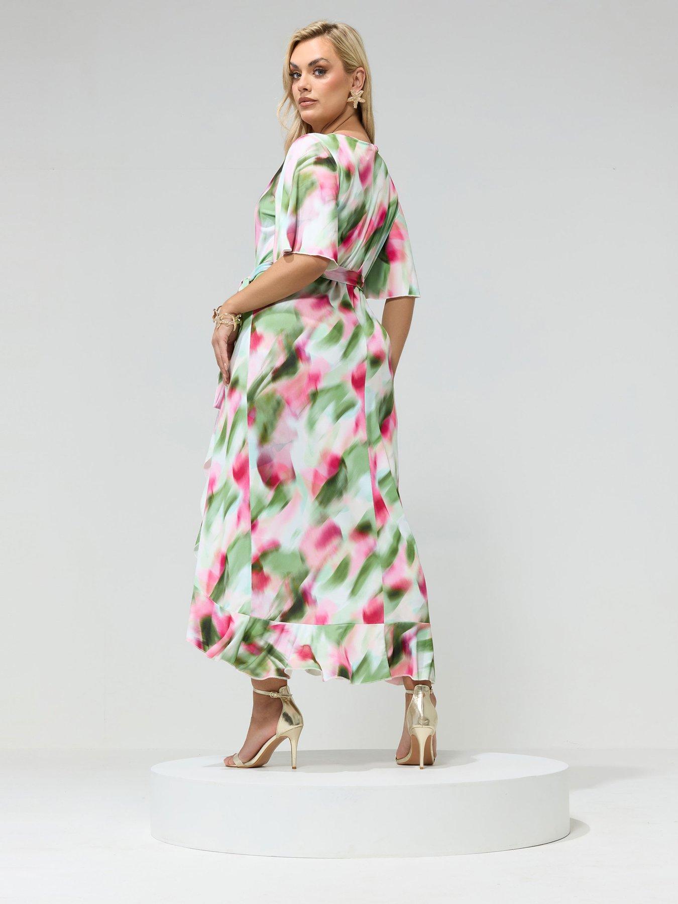  image of yours-curve-blur-wrap-ruffle-dress