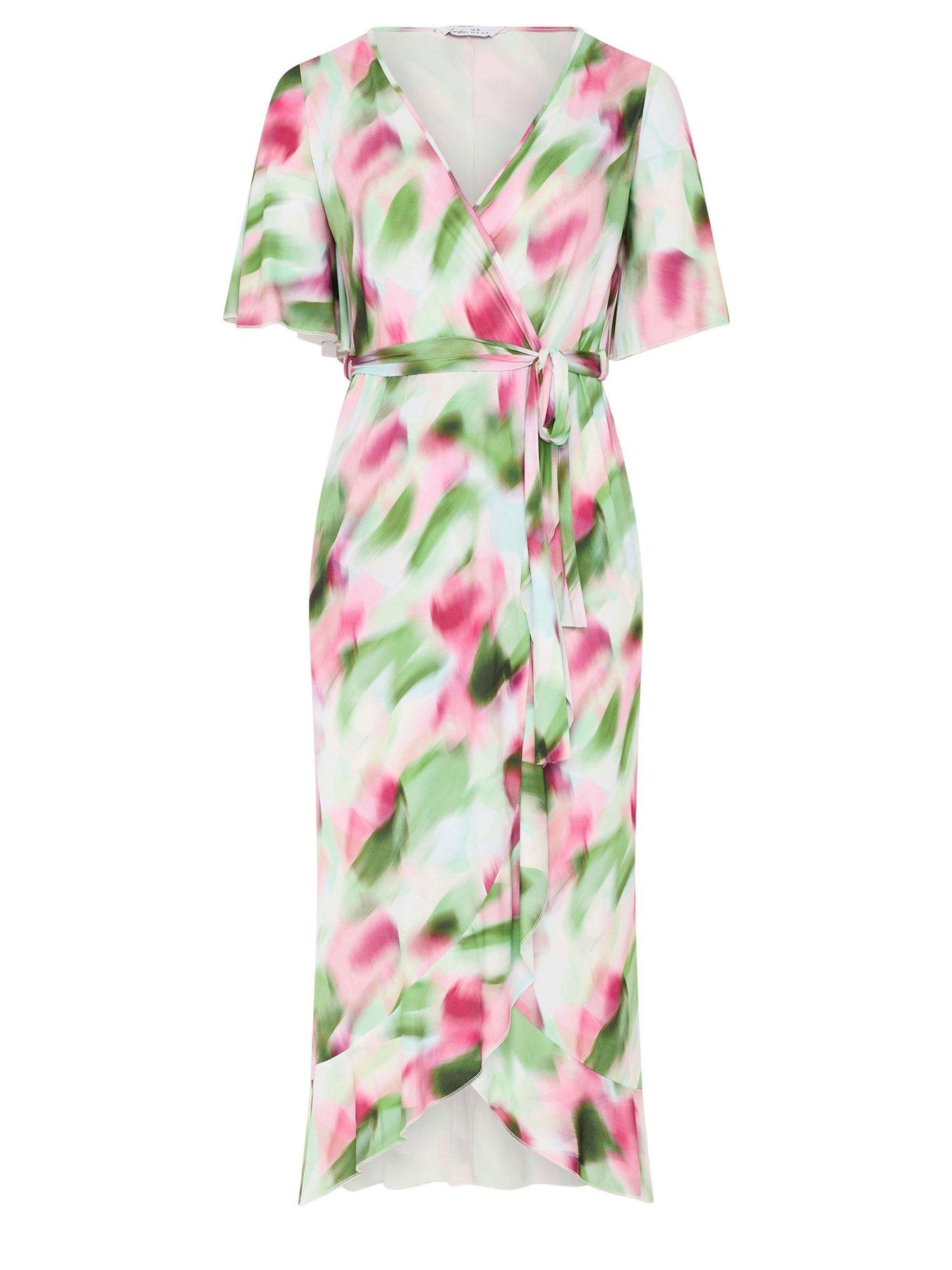  image of yours-curve-blur-wrap-ruffle-dress
