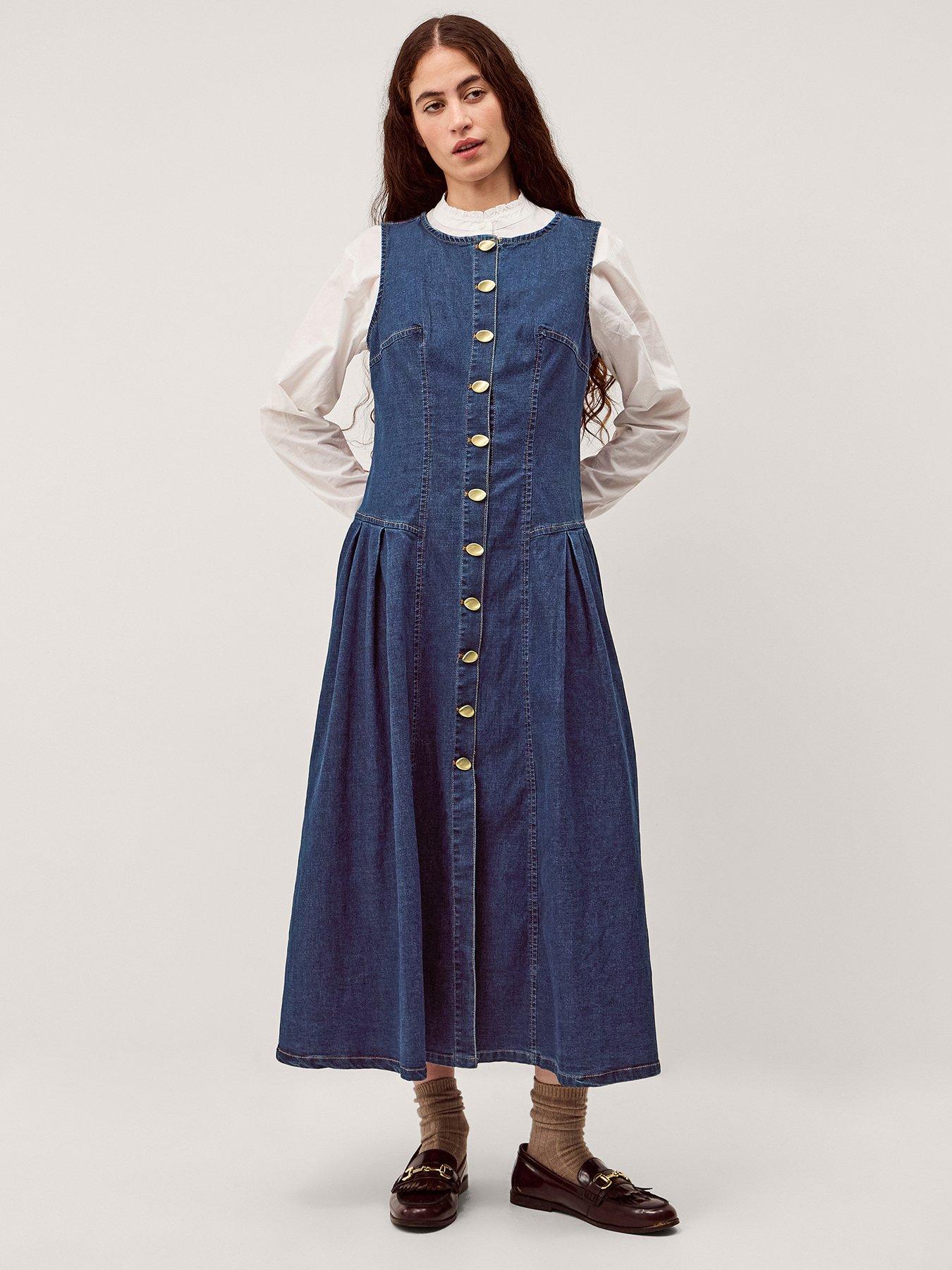 Image 1 of 5 of Monsoon Layla Button Dress