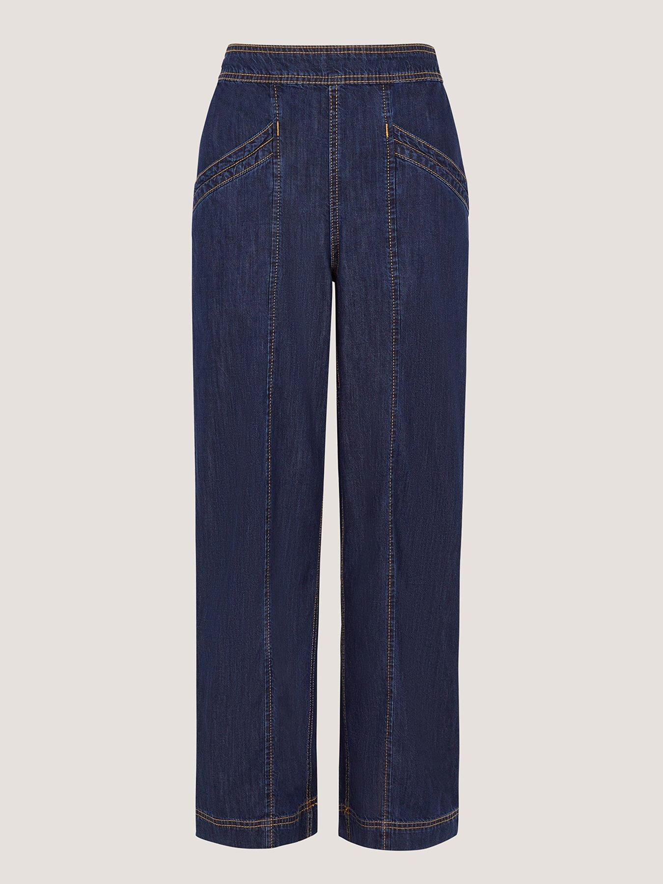 Image 5 of 5 of Monsoon Harper Regular Wide Leg Jeans Blue - Blue
