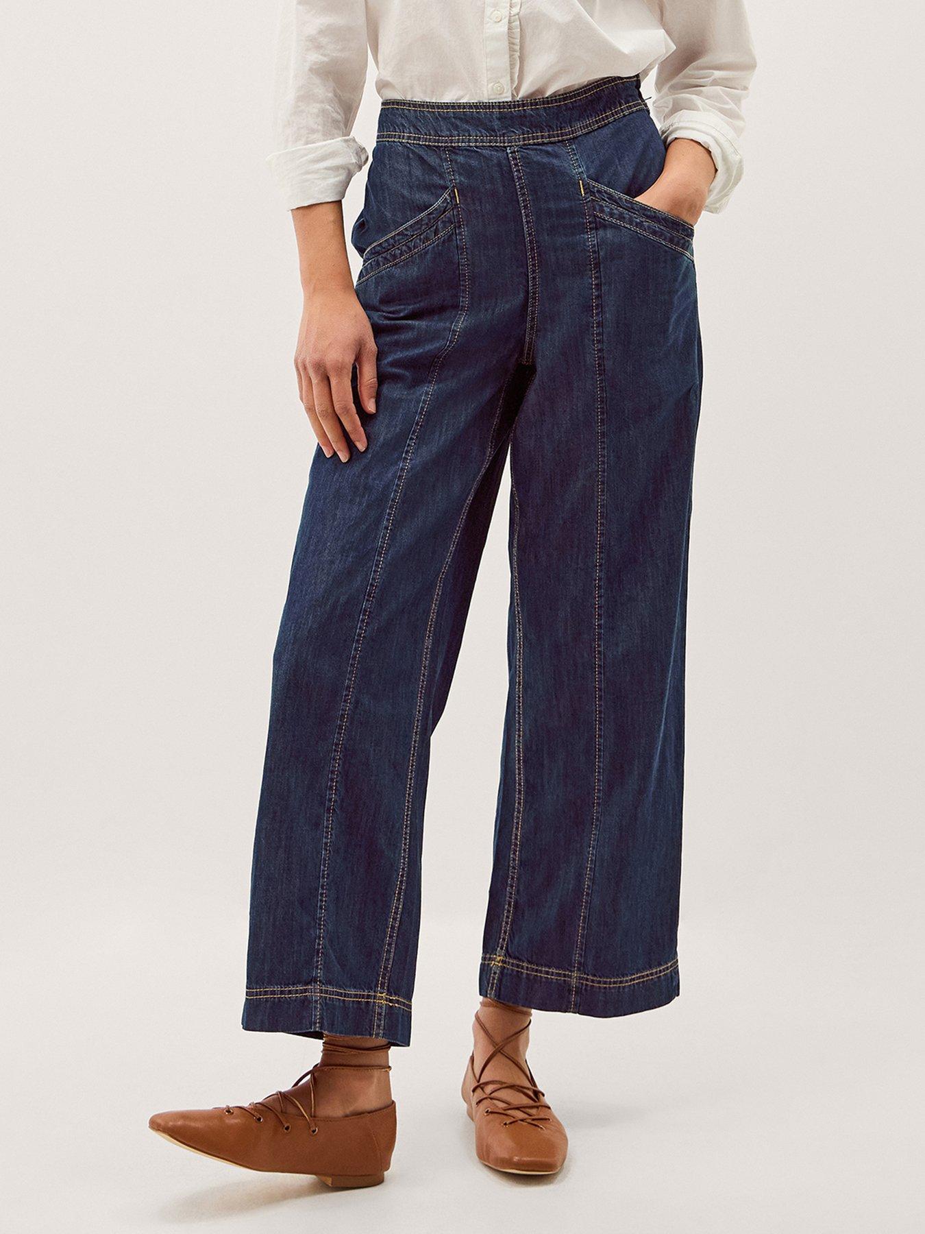 front image of monsoon-harper-wide-leg-jeans-blue