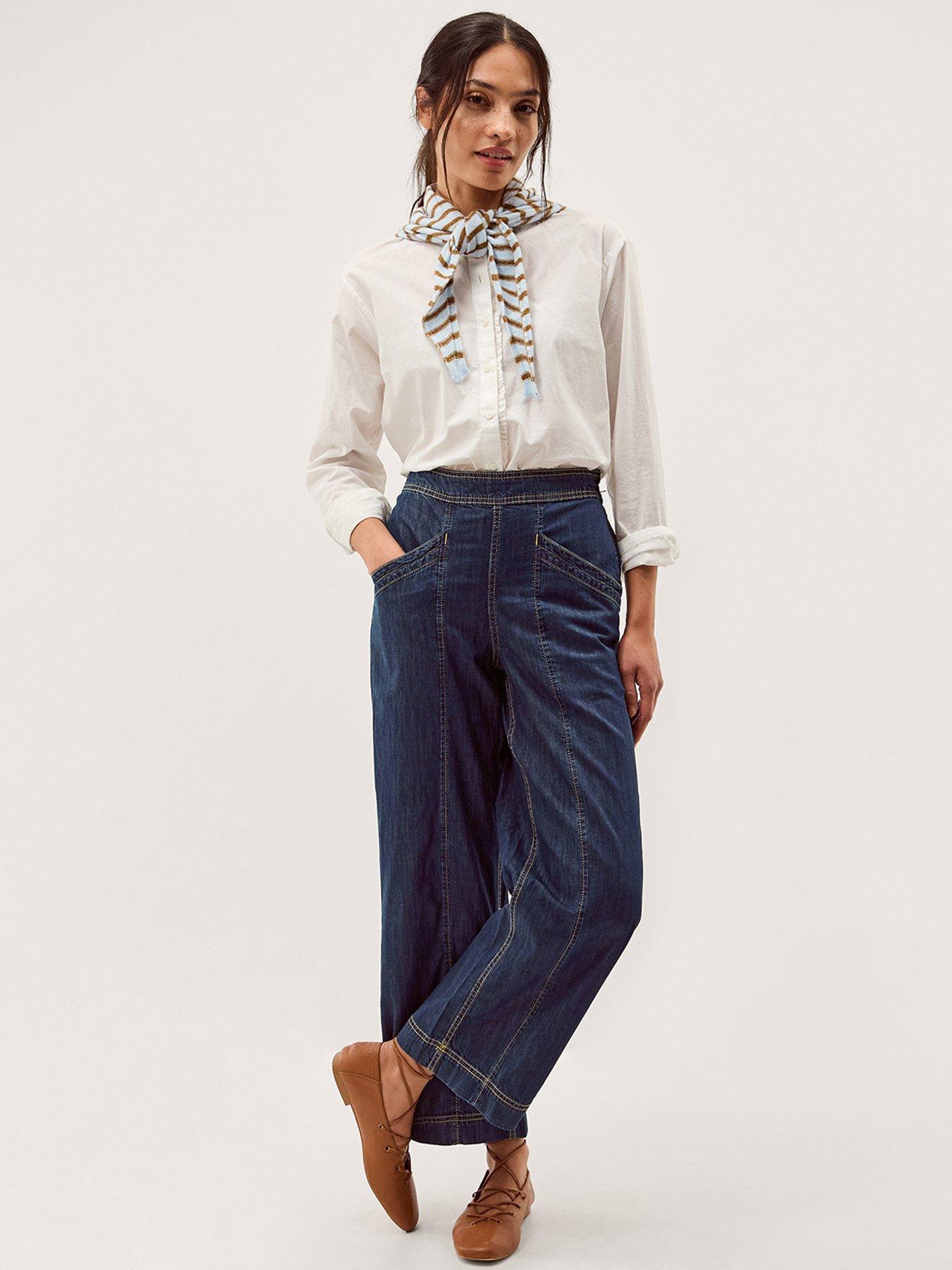  image of monsoon-harper-wide-leg-jeans-blue
