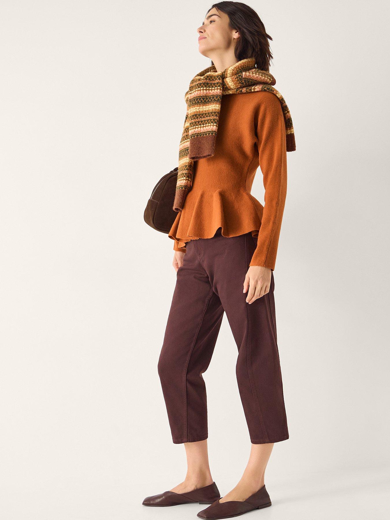  image of monsoon-peony-peplum-jumper-orange