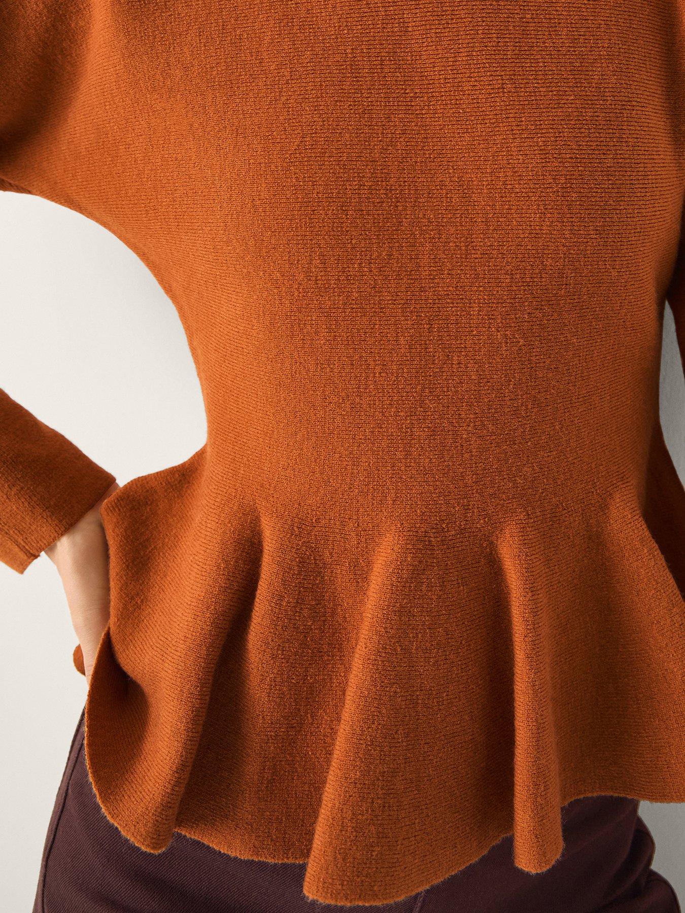  image of monsoon-peony-peplum-jumper-orange