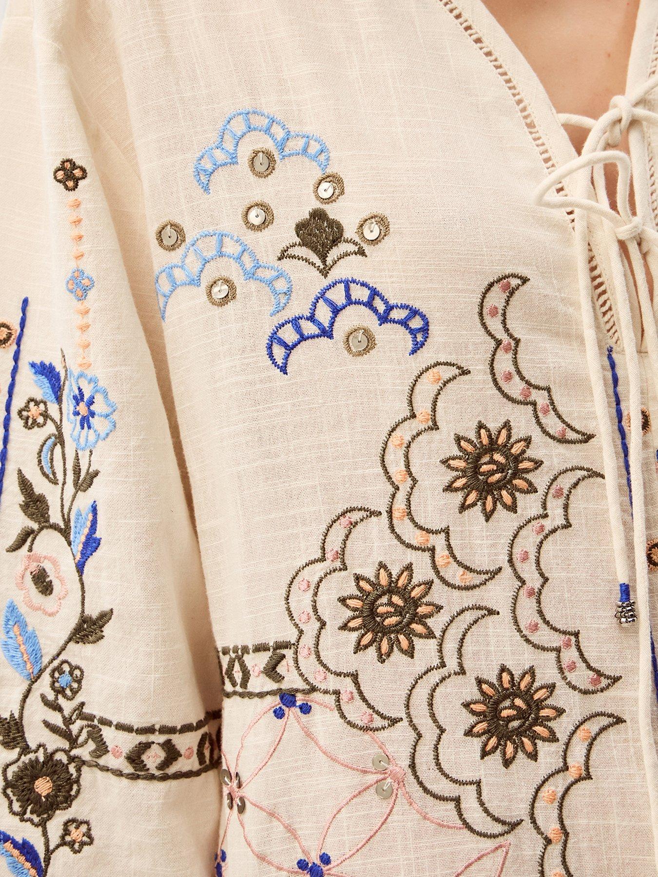 image of monsoon-julie-kaftan-white