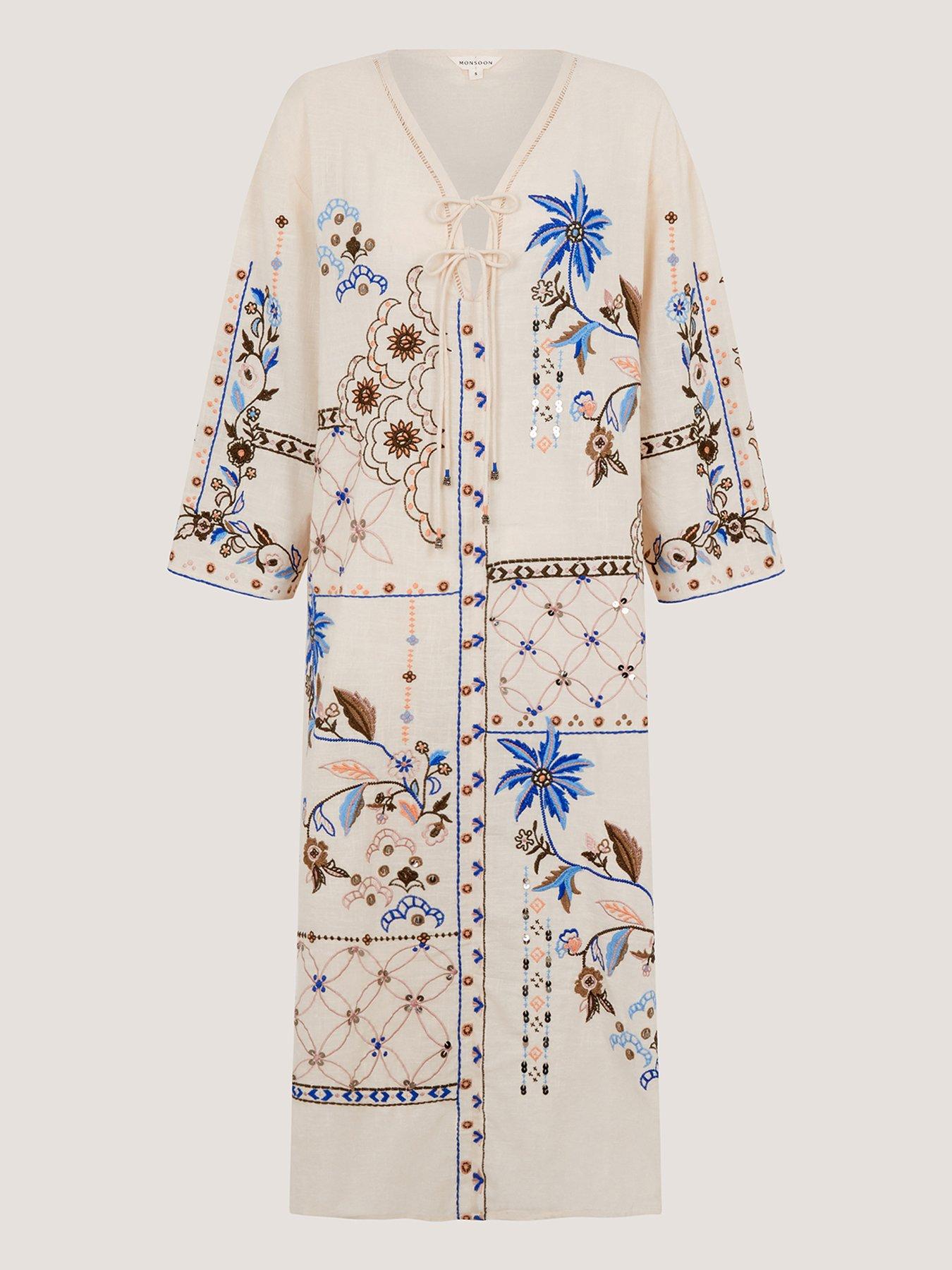  image of monsoon-julie-kaftan-white