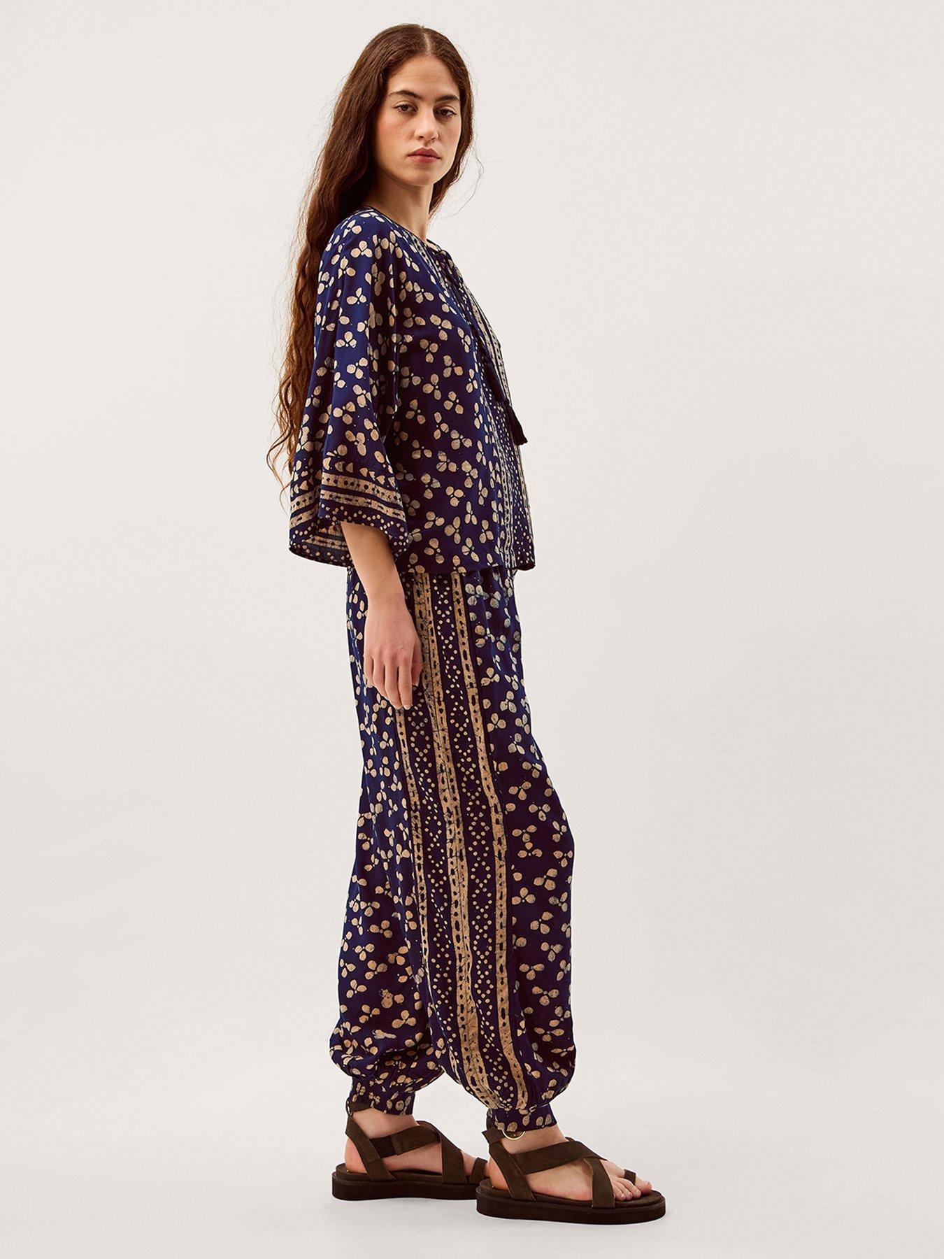  image of monsoon-clover-harem-trousers-blue