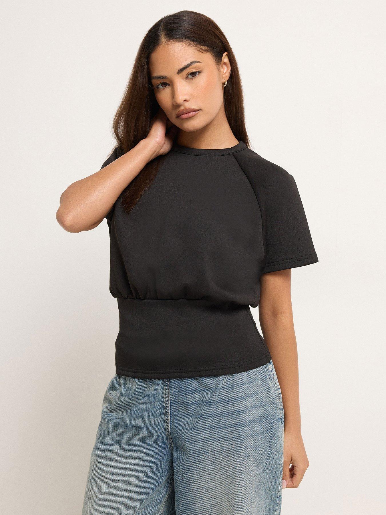 pixiegirl-petite-scuba-raglan-top-black