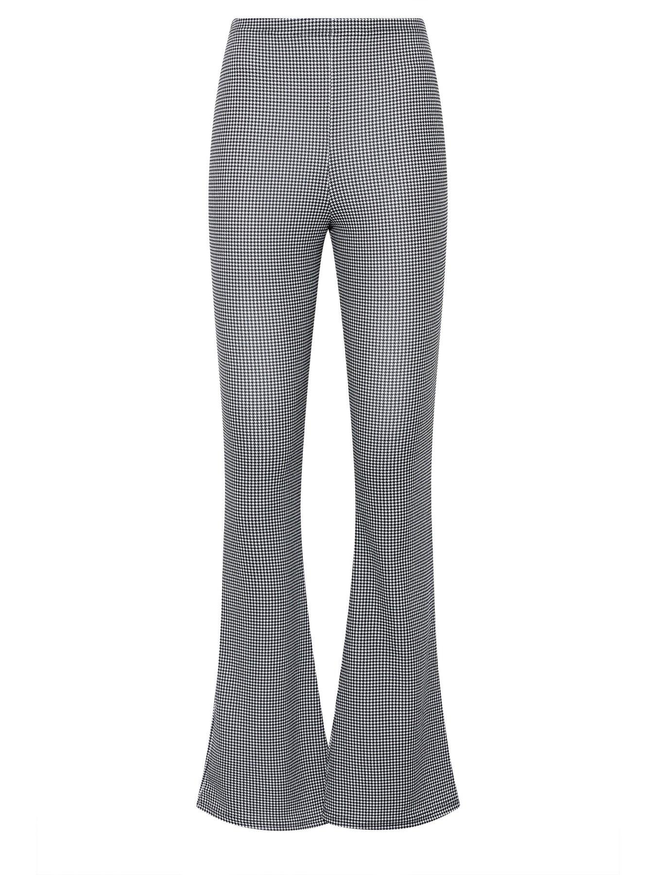 Image 5 of 5 of Long Tall Sally Check Kickflare Trouser 36" - Black