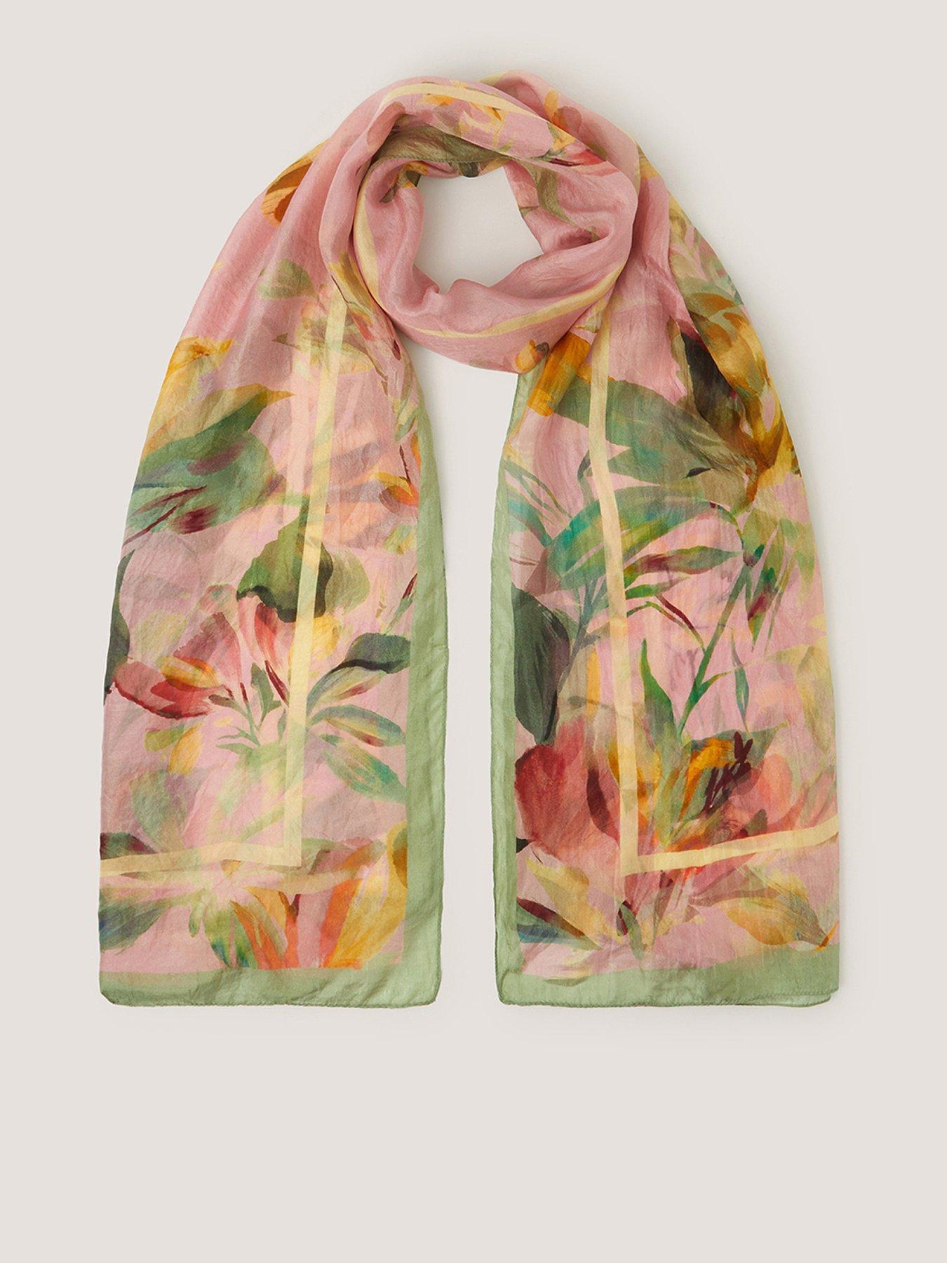 Image 1 of 2 of Monsoon Aimee Lou Large Silk Scarf