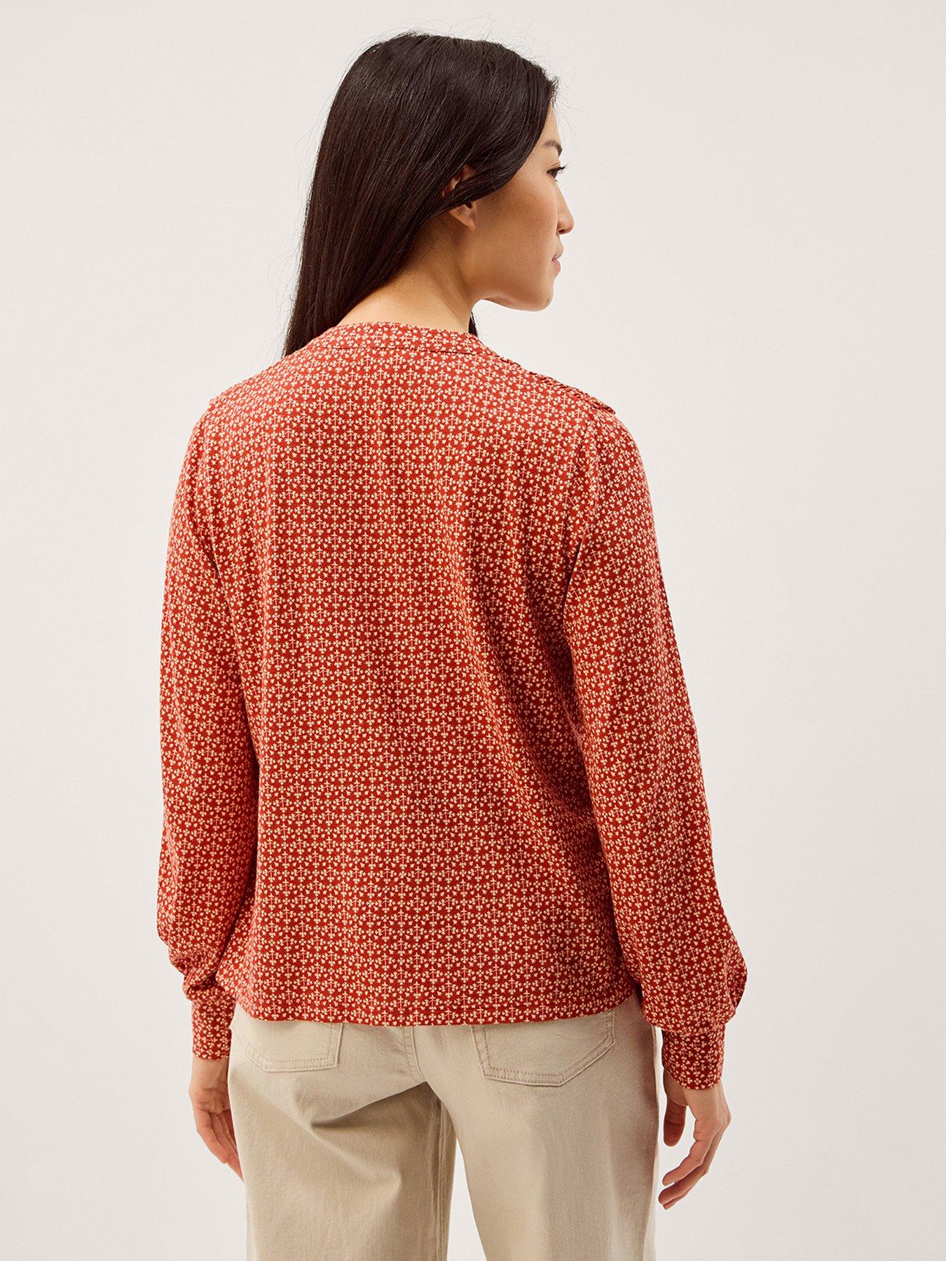  image of monsoon-palmer-print-jersey-top-red