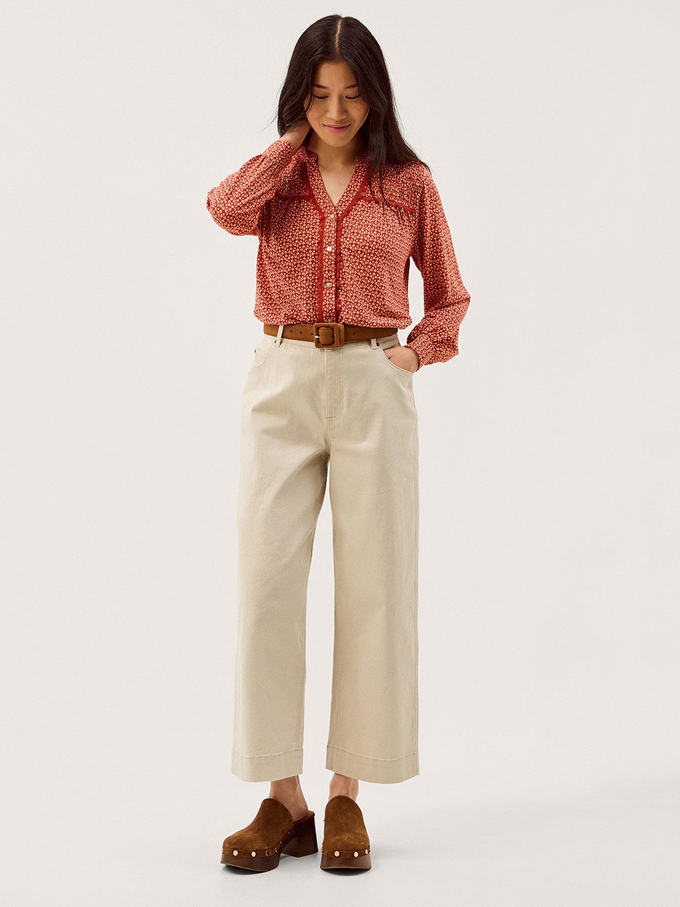  image of monsoon-palmer-print-jersey-top-red