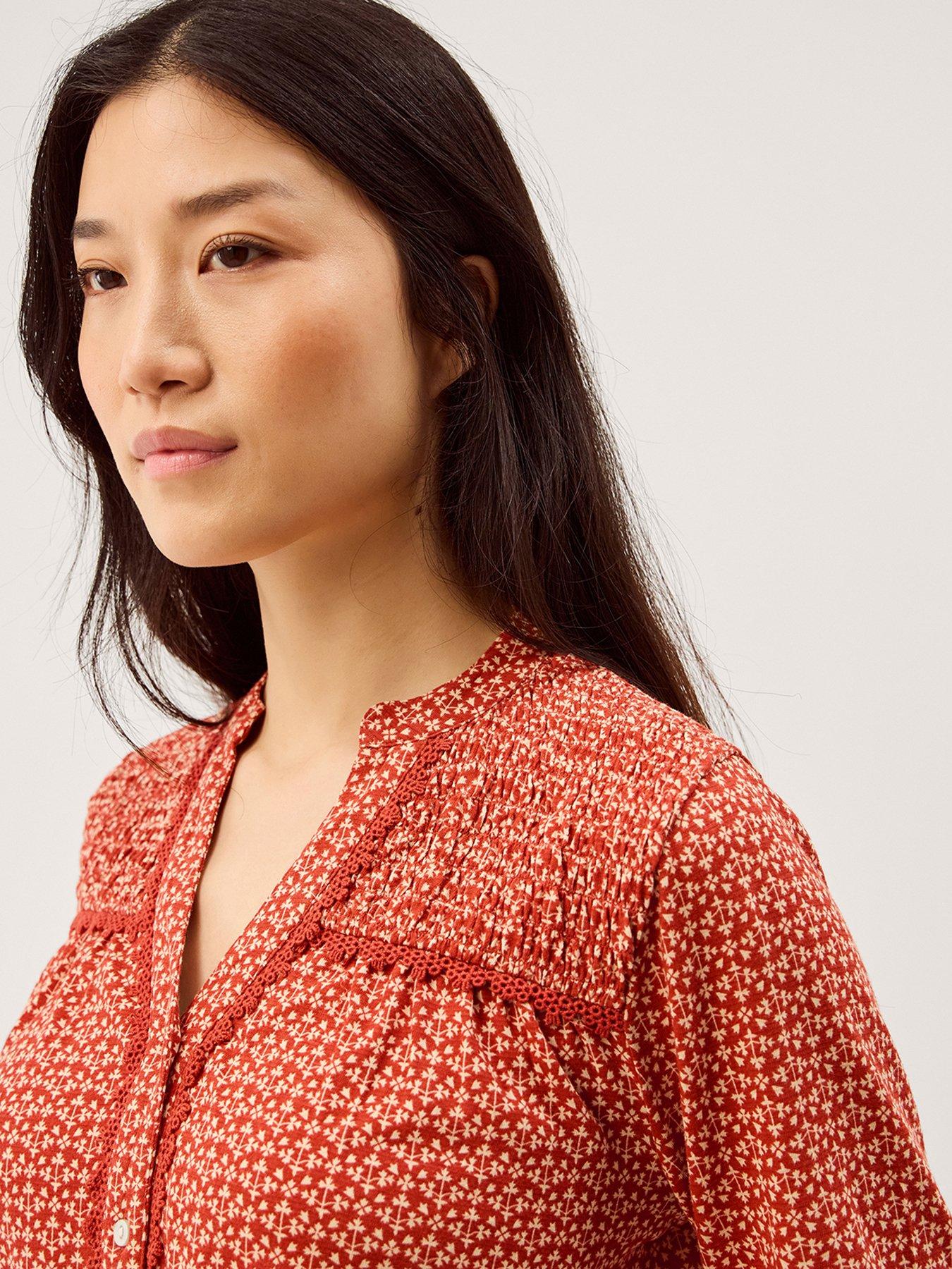  image of monsoon-palmer-print-jersey-top-red