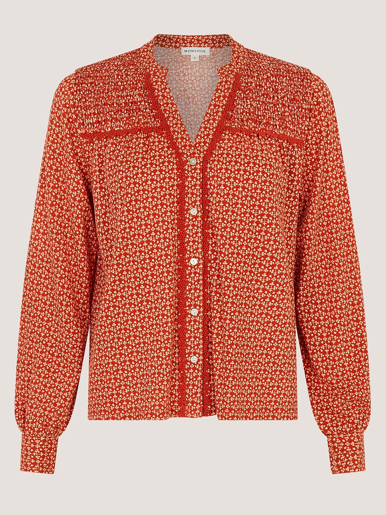  image of monsoon-palmer-print-jersey-top-red