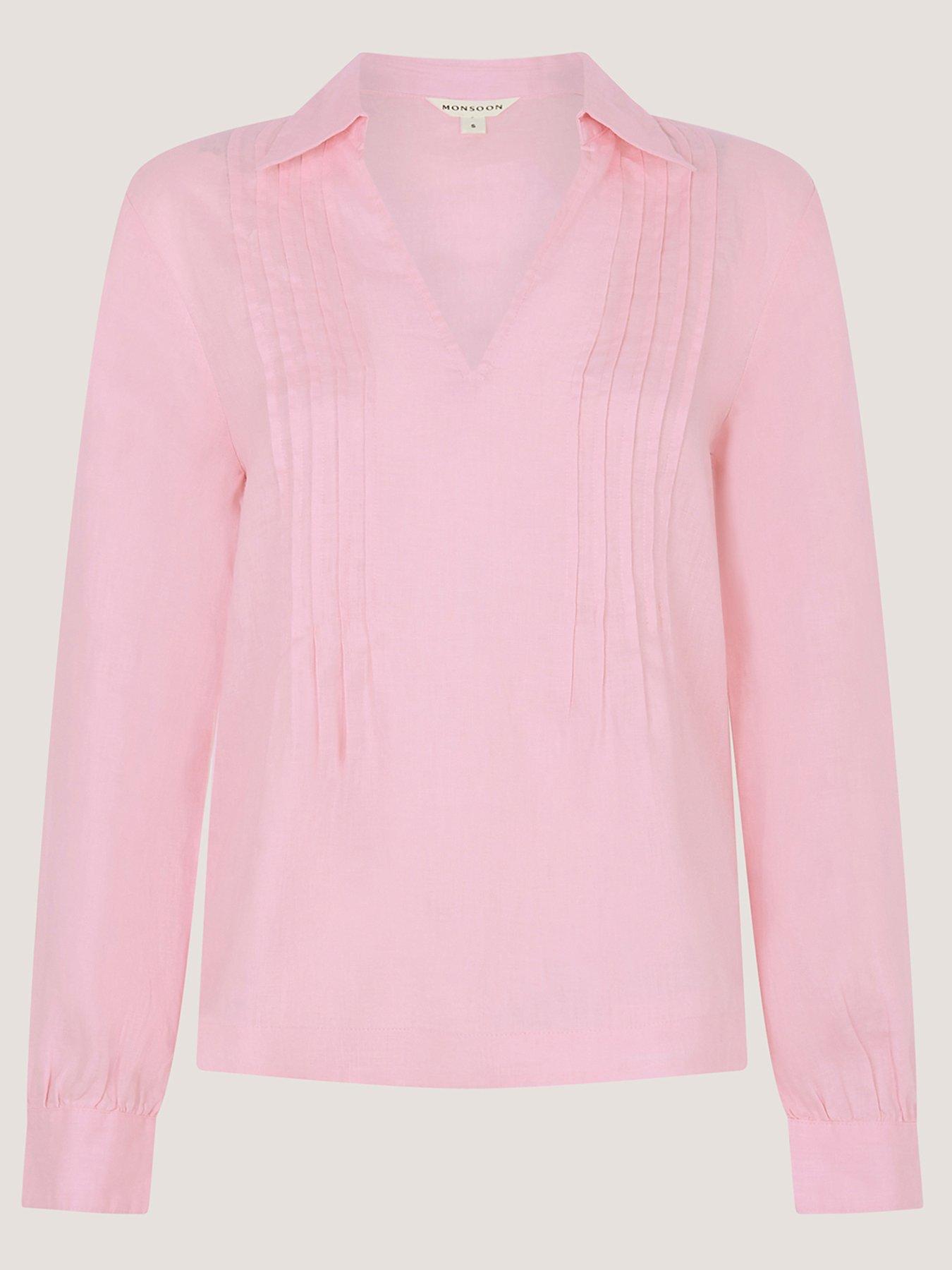 Image 5 of 5 of Monsoon Riley Pintuck Top - Pink