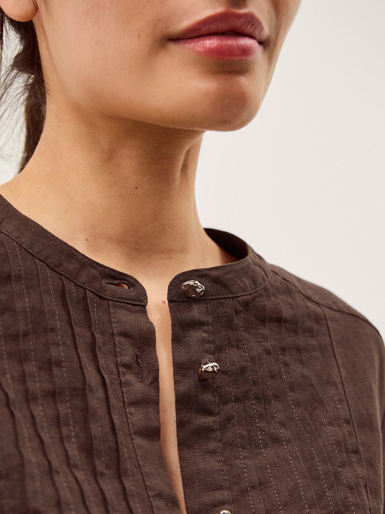  image of monsoon-clo-linen-shirt-brown