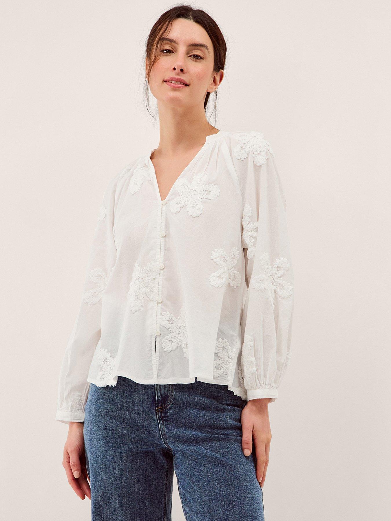 Monsoon Aria Embroidered Shirt - White
