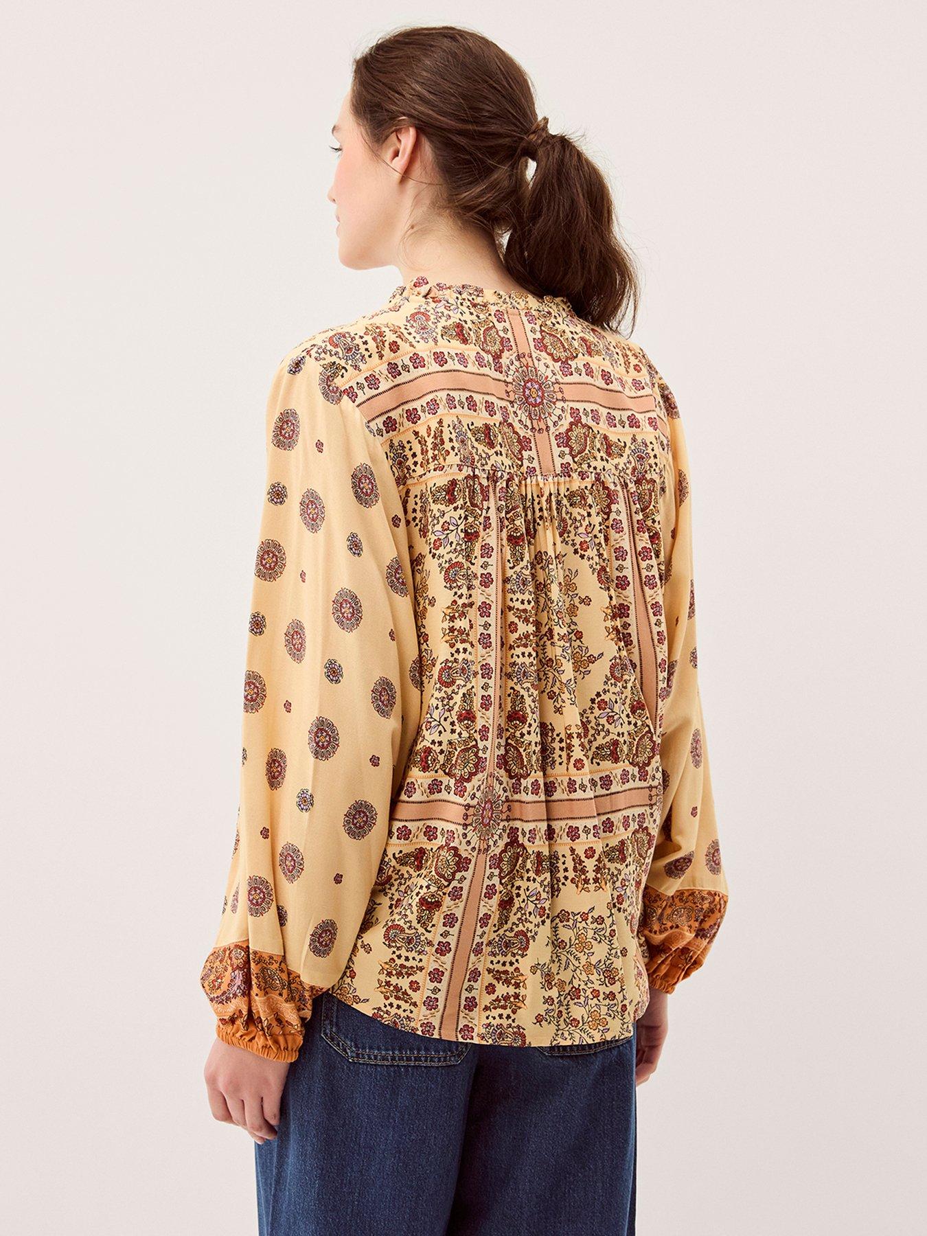stillFront image of monsoon-ines-print-top-cream