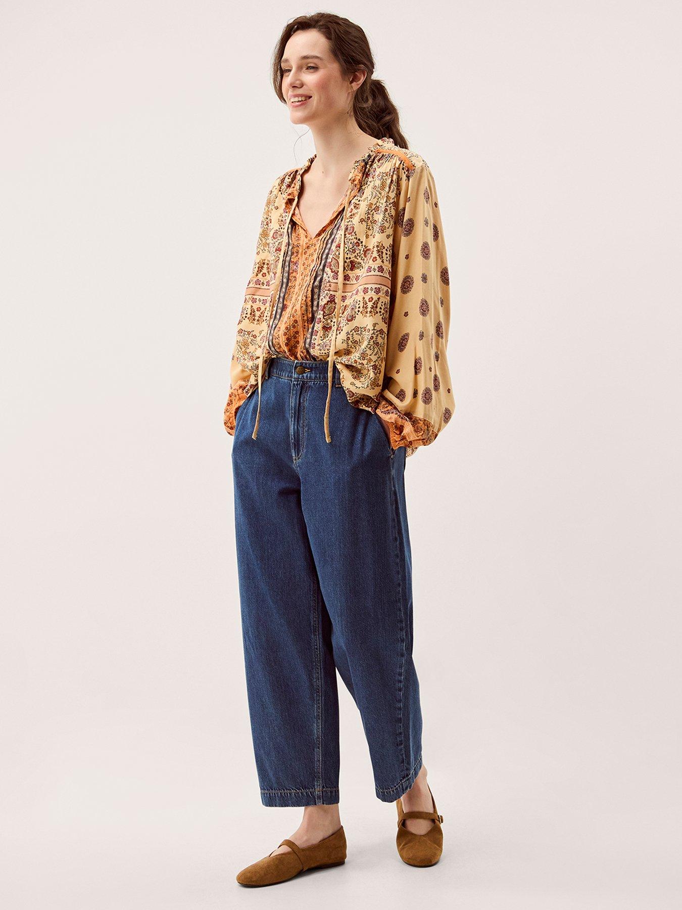  image of monsoon-ines-print-top-cream
