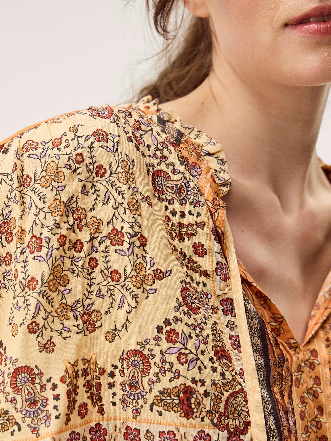  image of monsoon-ines-print-top-cream