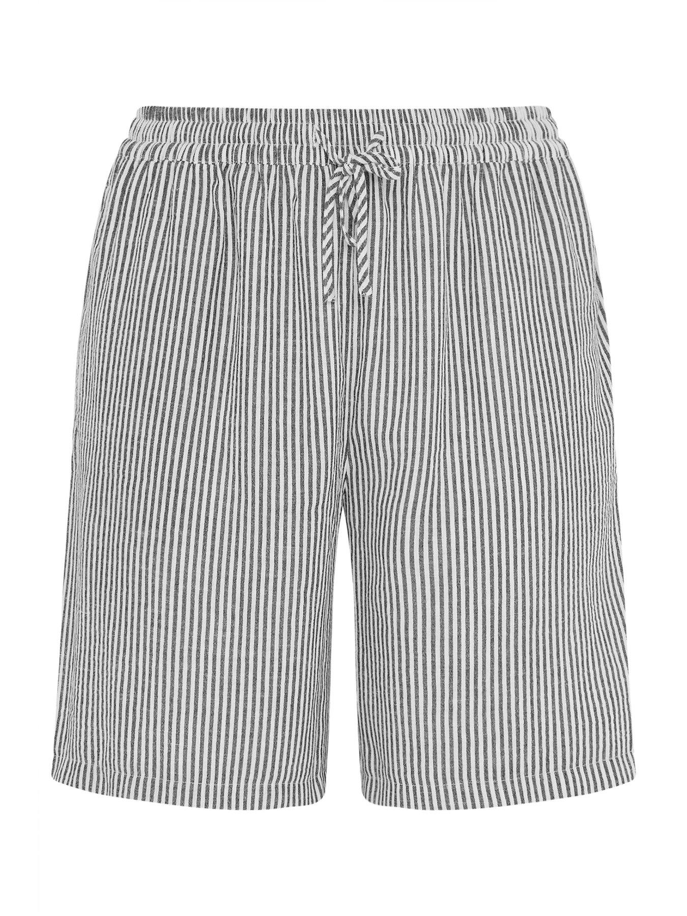 Image 5 of 5 of Yours Curve Linen Look Shorts - Blue
