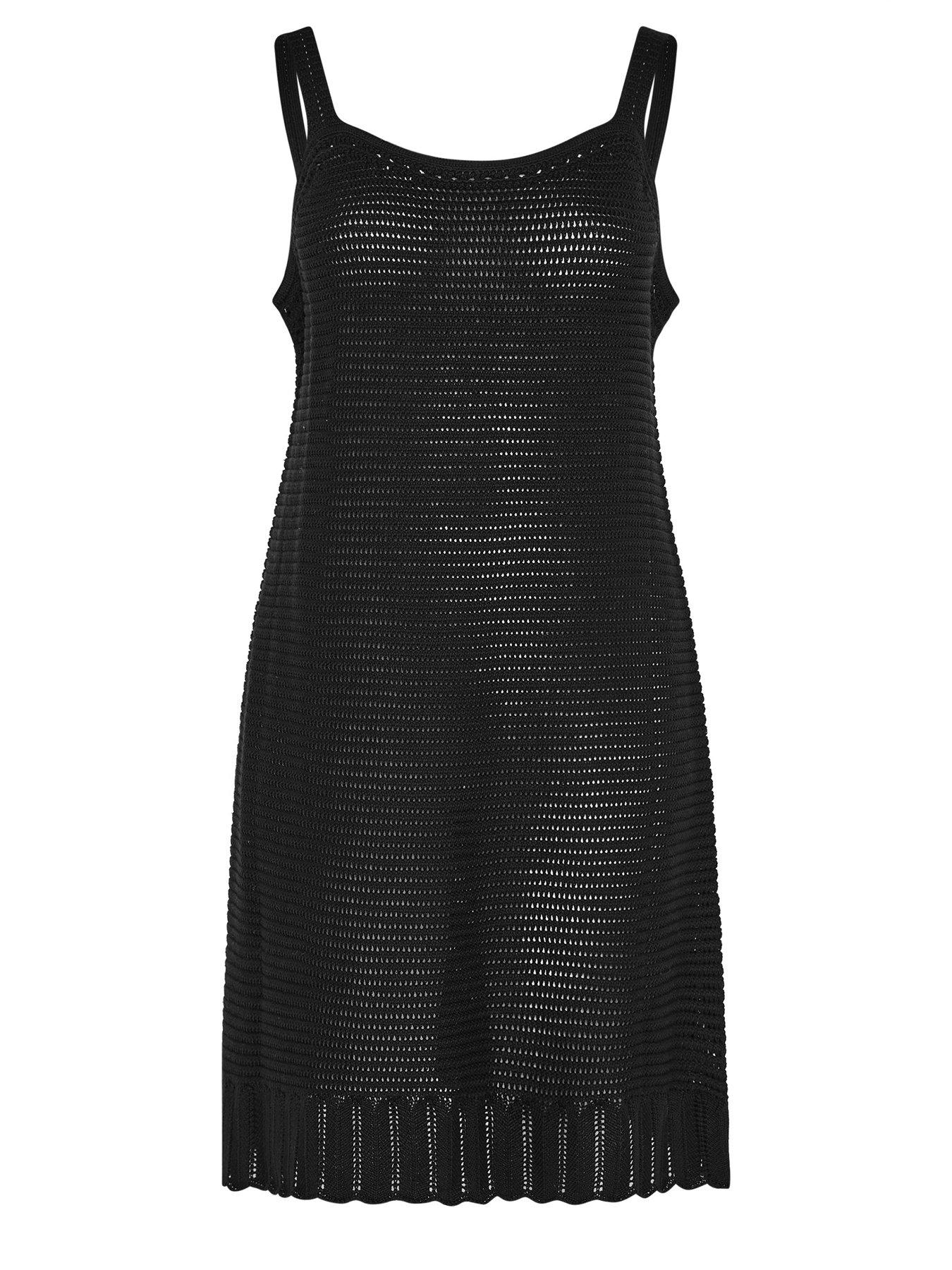 Yours Curve Crochet Swing Beach Dress - Black | Littlewoods