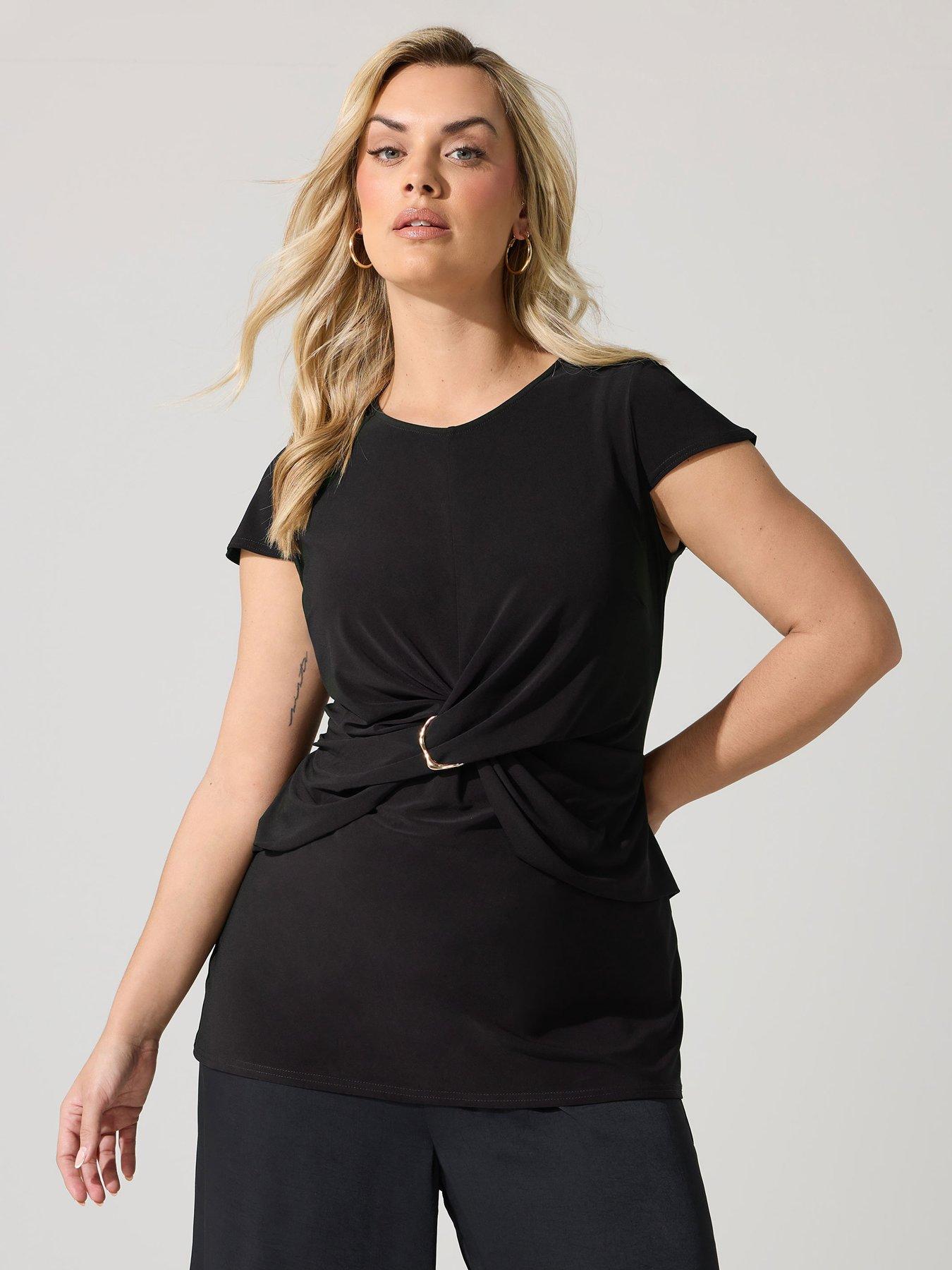 front image of yours-curve-buckle-twist-front-top-black