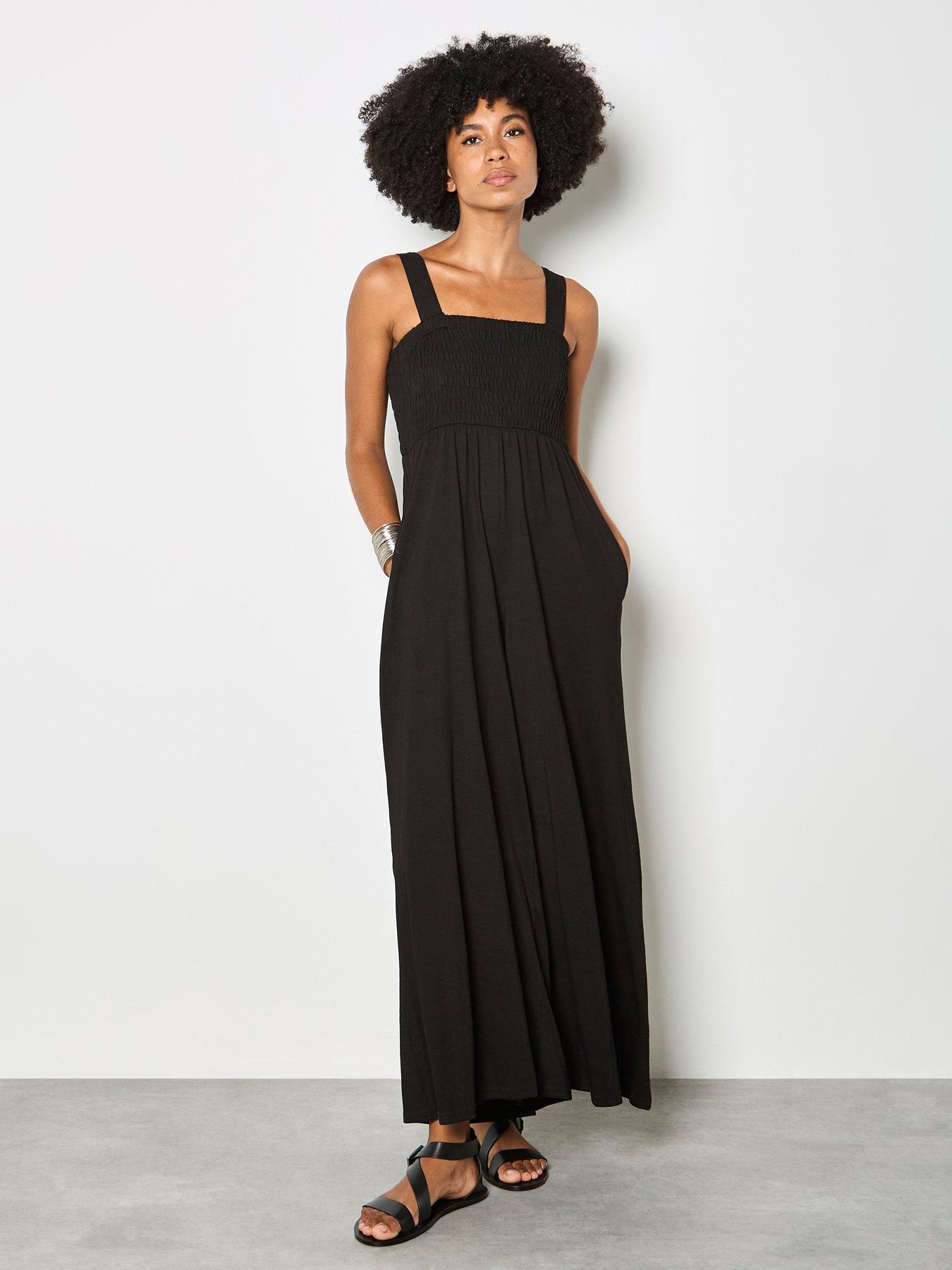 Apricot Smoked Easy Jersey Slub Jumpsuit