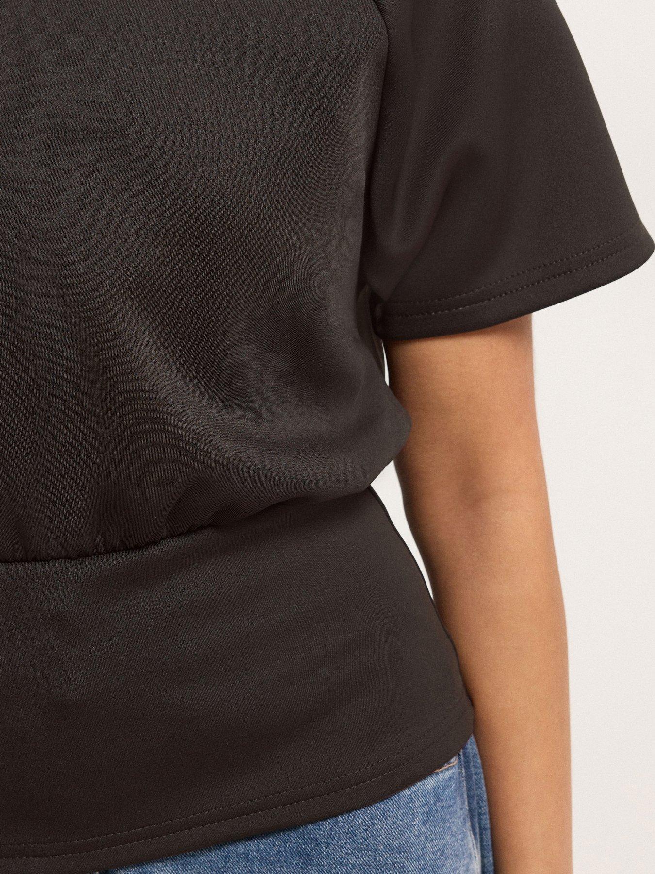  image of pixiegirl-petite-scuba-raglan-top-brown