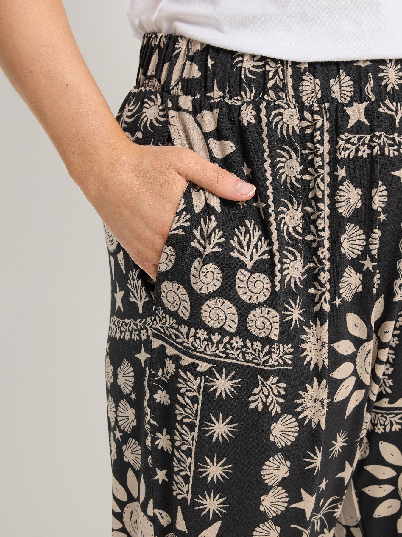  image of yours-curve-jersey-crop-harem-trouser-black